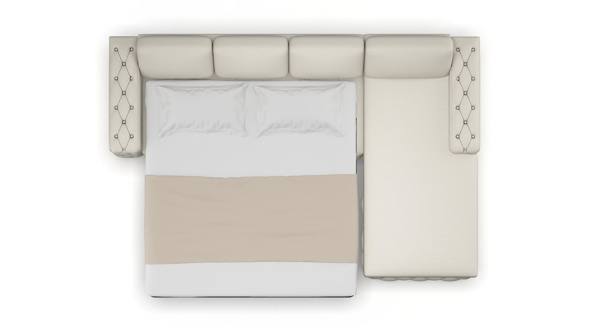 Windsor Venus Cream Panel Sleeper Espresso legs 3