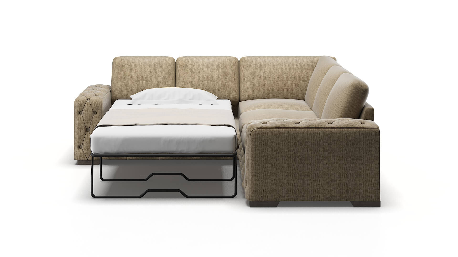 Windsor Venus Mocha Sectional Sleeper Espresso legs 1