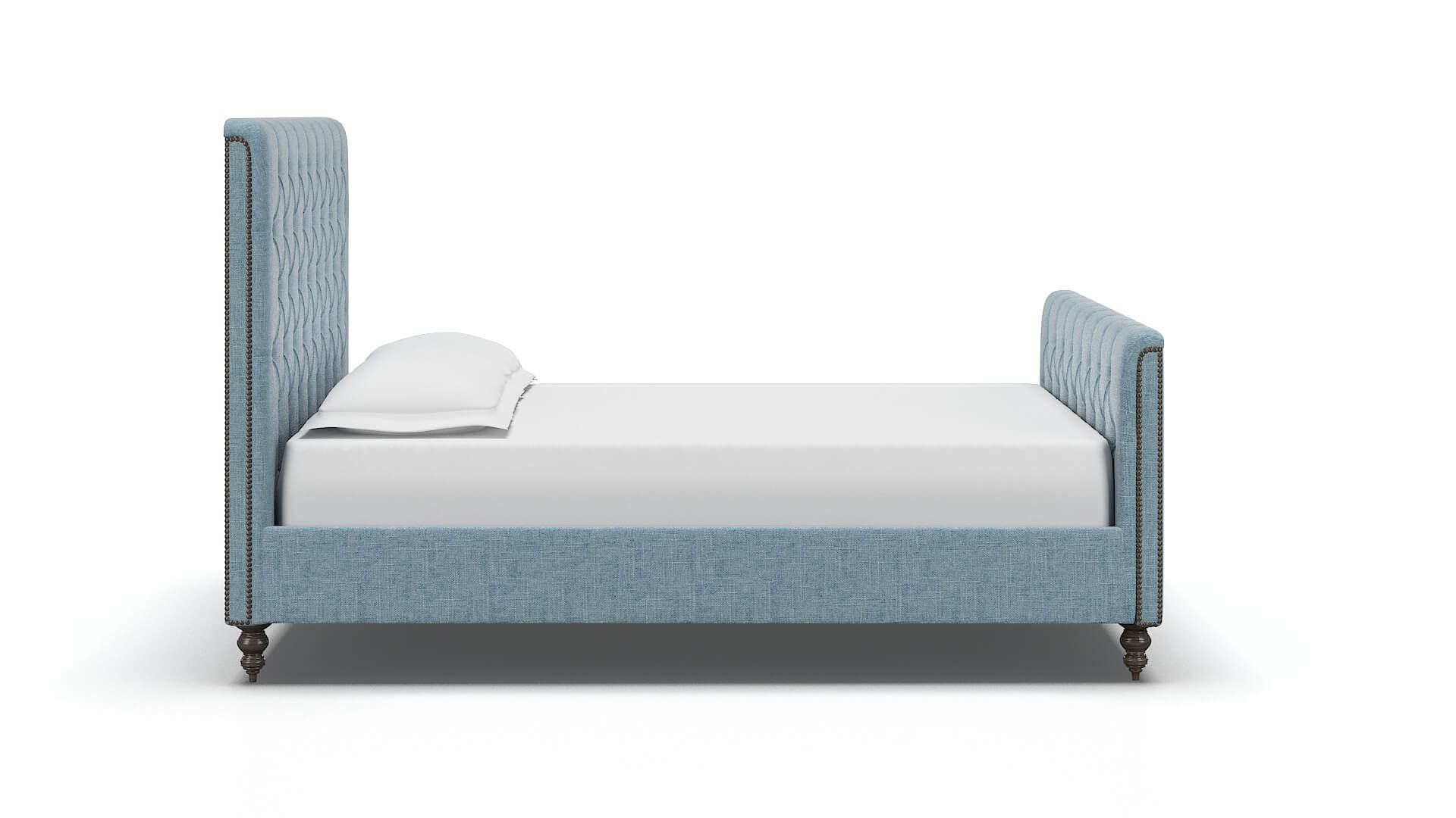 Sophia Atlas Turquoise Bed espresso legs 3