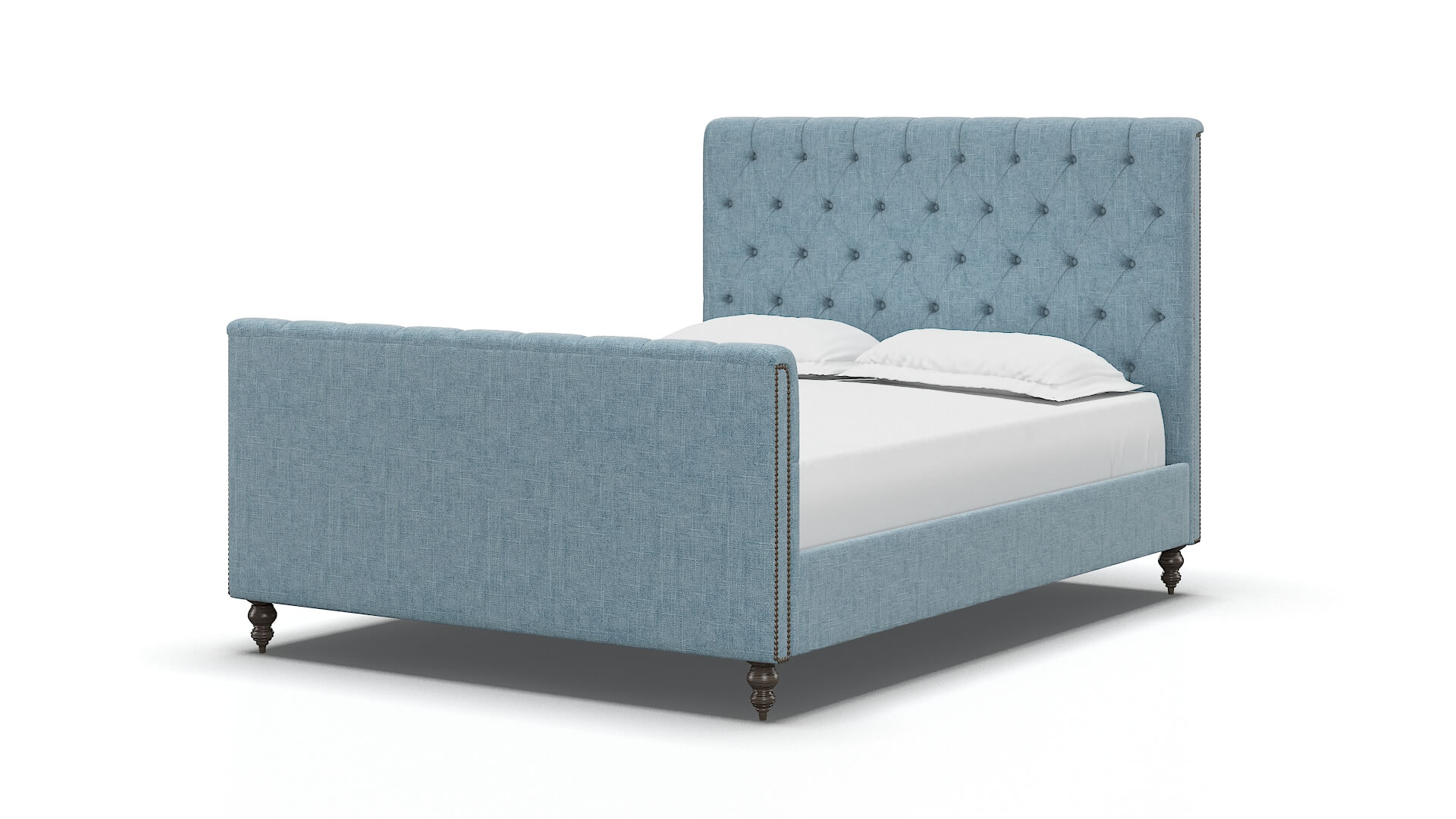 Sophia Atlas Turquoise Bed espresso legs 5