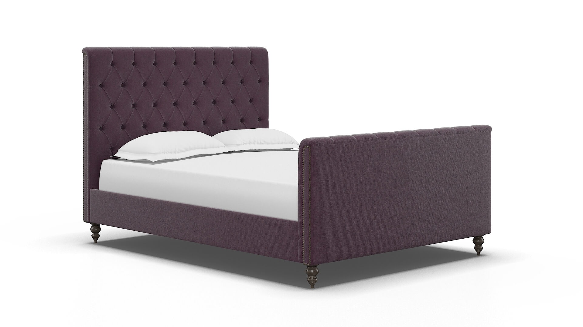 Sophia Bella Aubergine Bed espresso legs 2