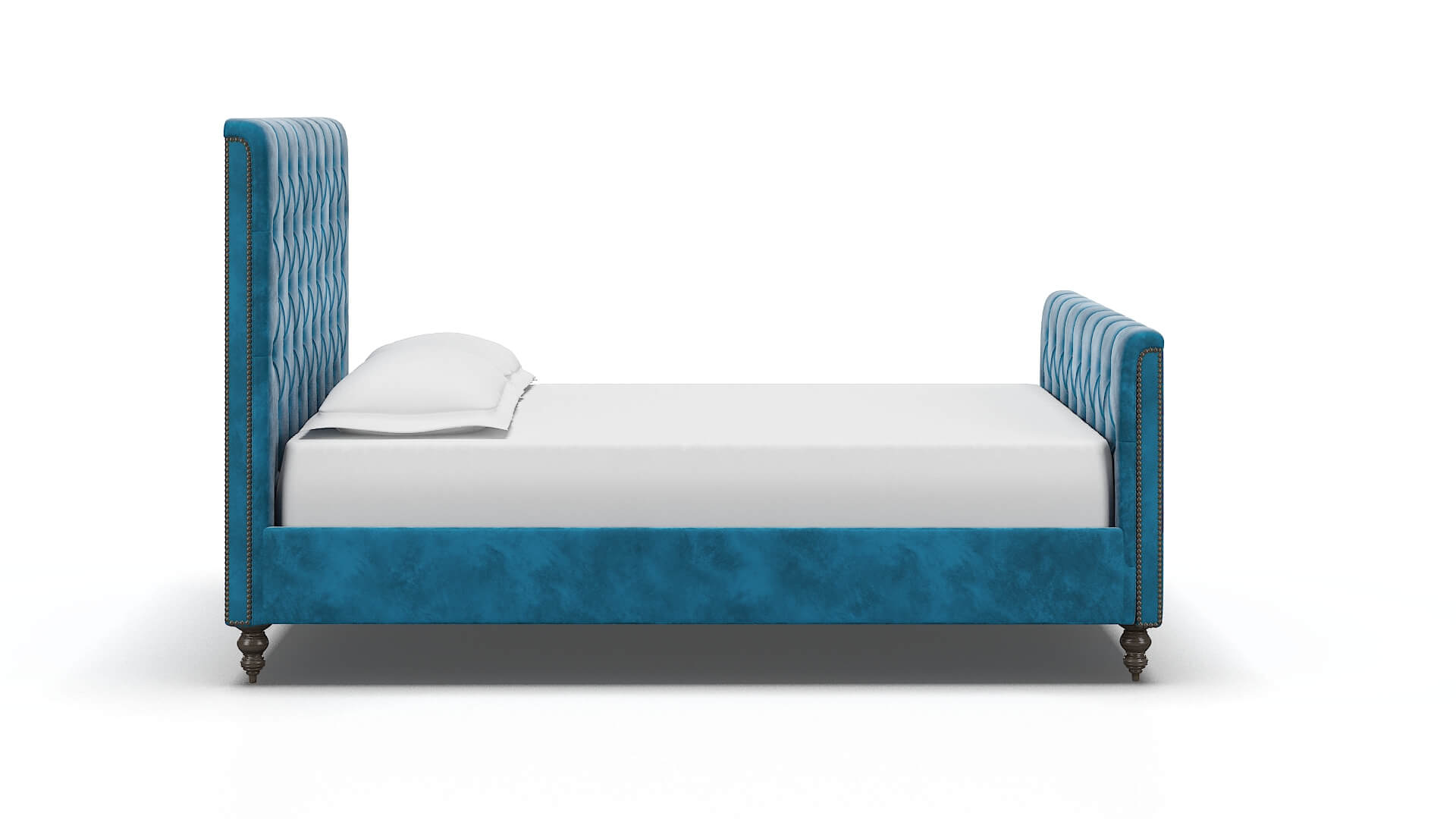 Sophia Buzz Teal Bed espresso legs 3