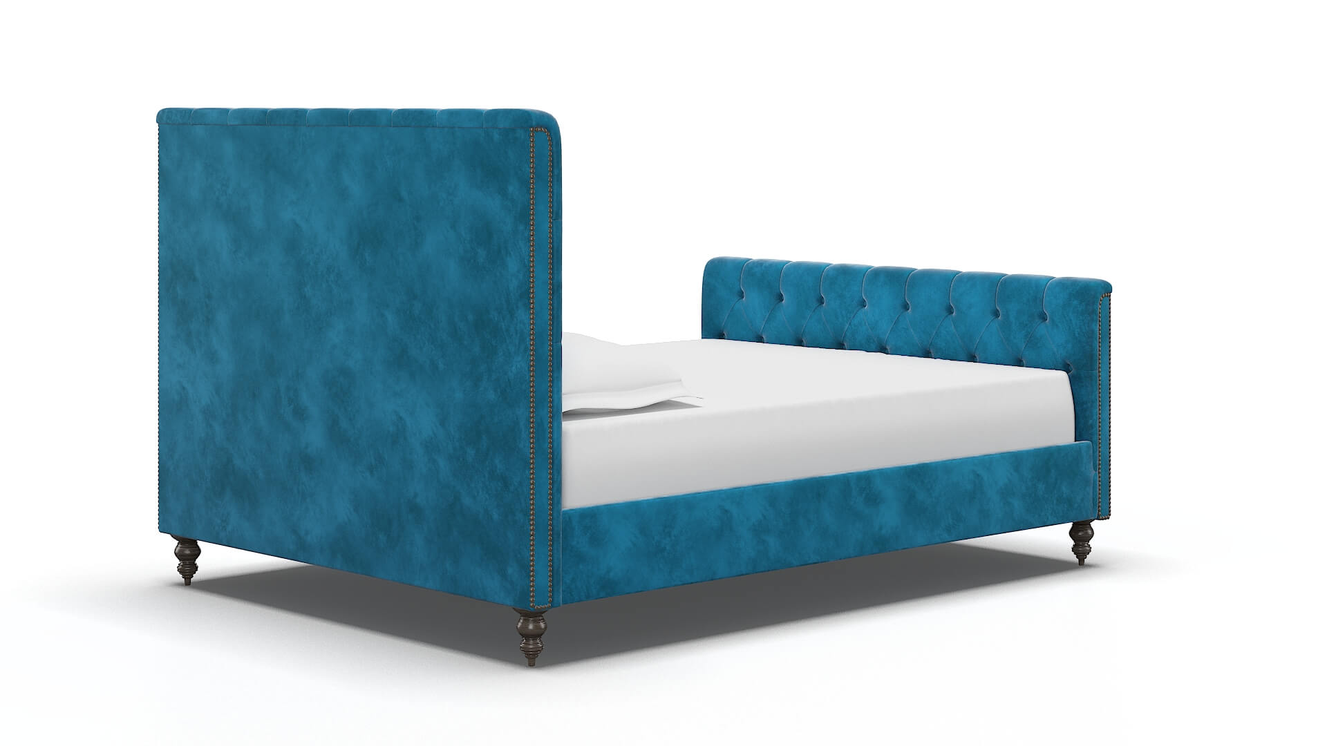 Sophia Buzz Teal Bed espresso legs 4