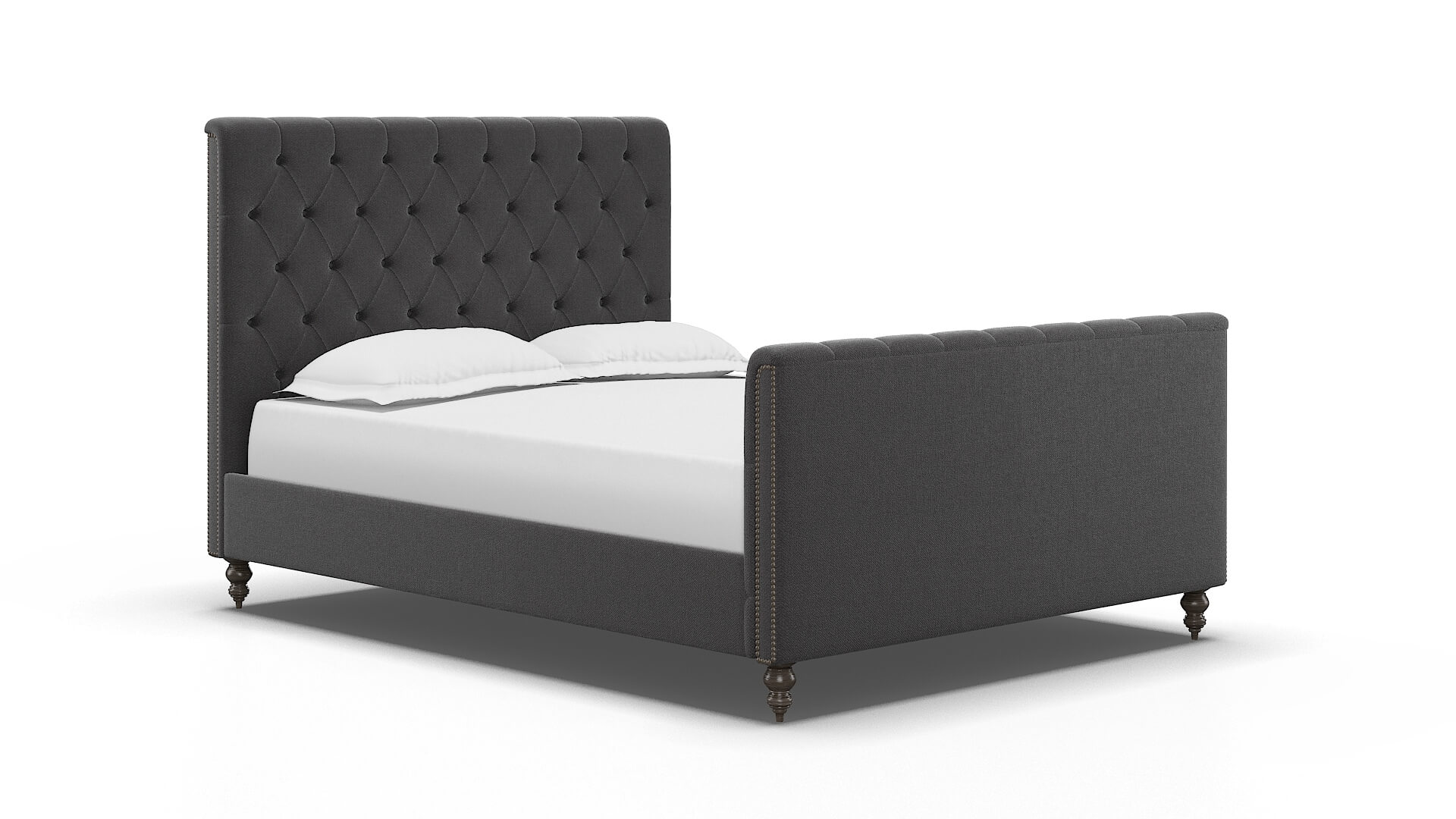 Sophia Catalina Charcoal Bed espresso legs 2
