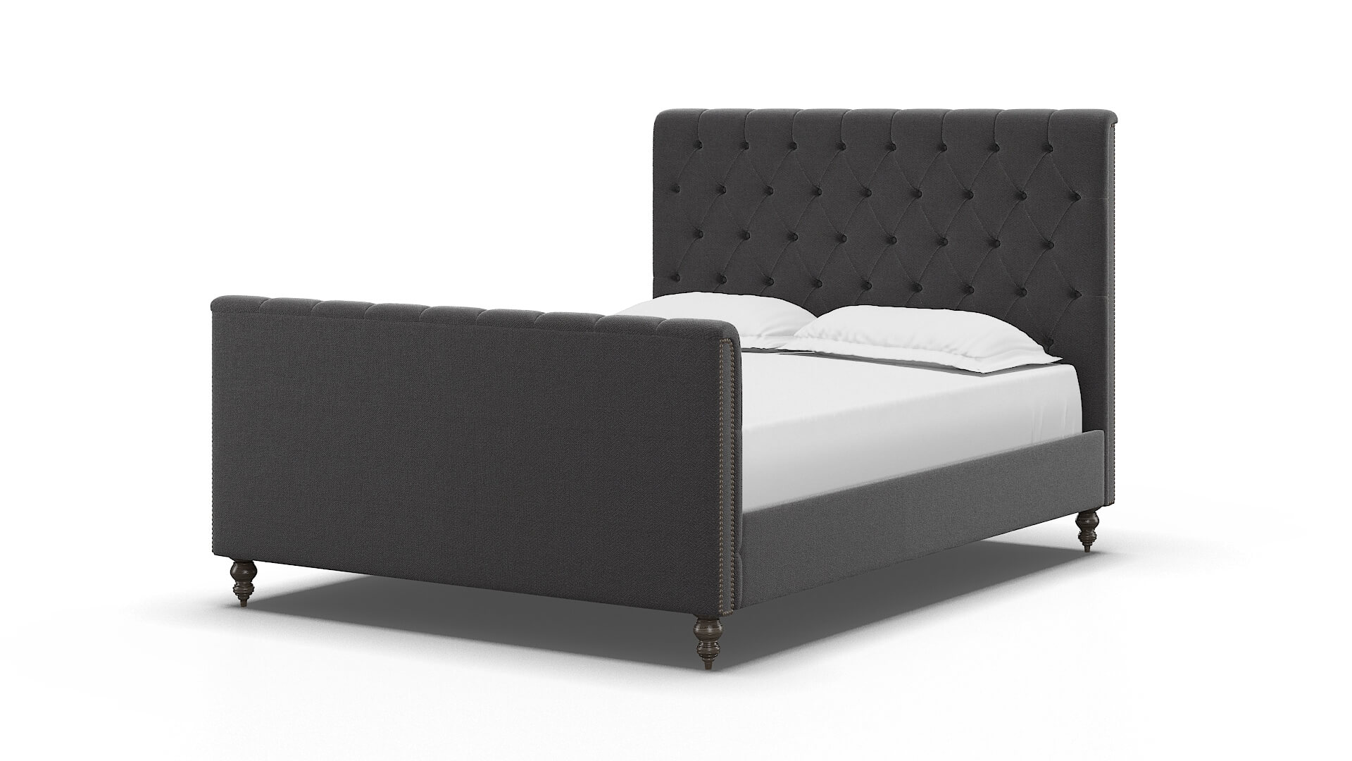 Sophia Catalina Charcoal Bed espresso legs 5