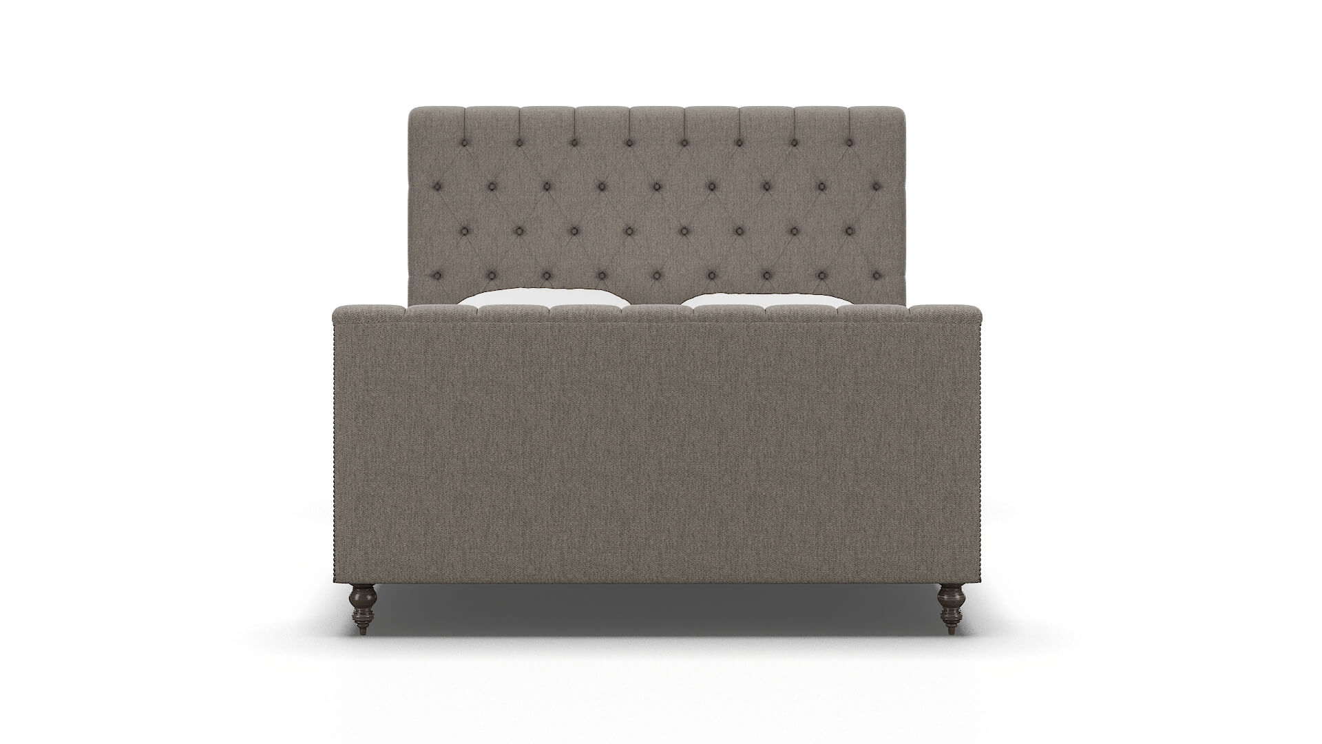 Sophia Cosmo Taupe Bed espresso legs 1