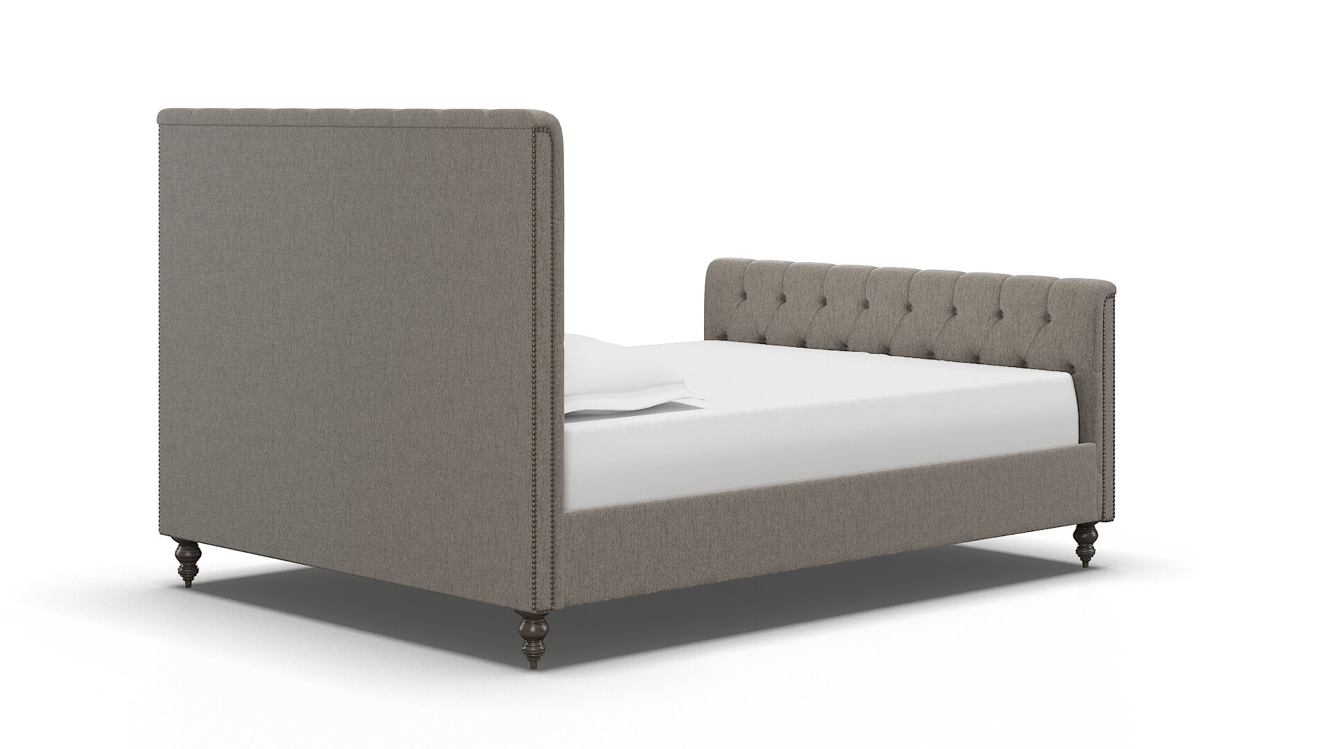 Sophia Cosmo Taupe Bed espresso legs 4