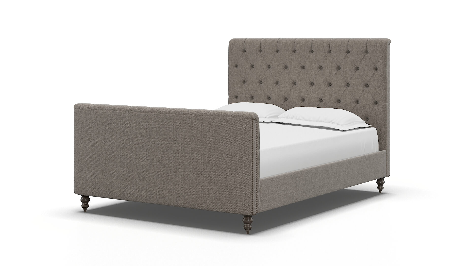 Sophia Cosmo Taupe Bed espresso legs 5