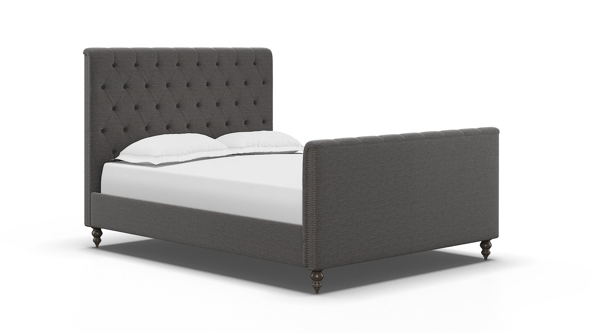 Sophia Oscar Charcoal Bed espresso legs 2