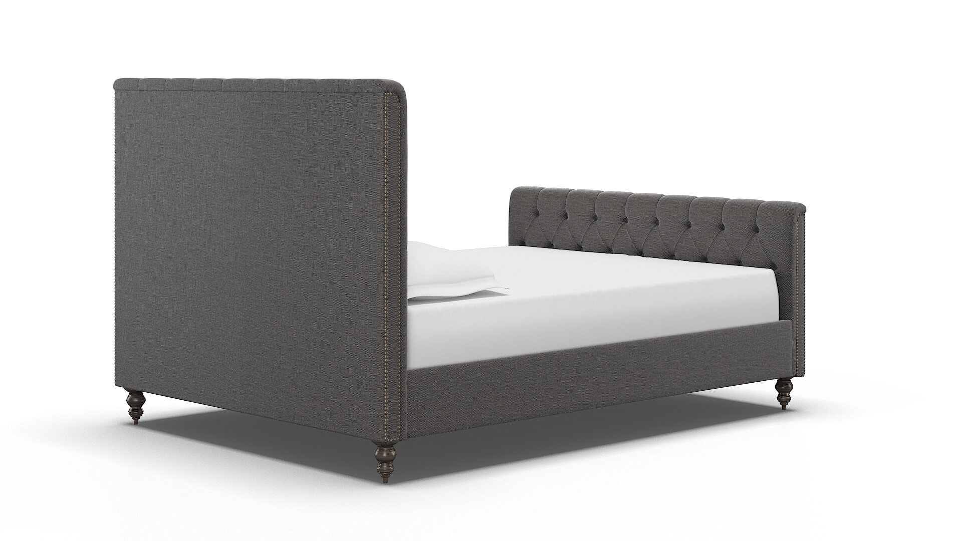 Sophia Oscar Charcoal Bed espresso legs 4