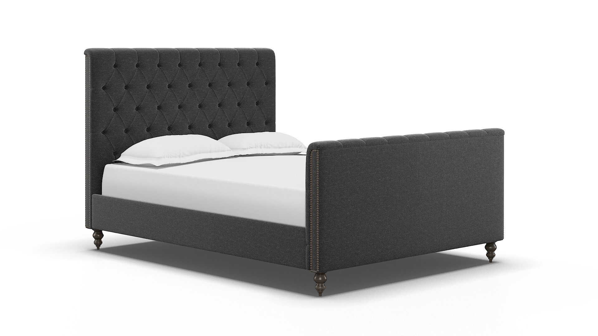 Sophia Phoenix Charcoal Bed espresso legs 2