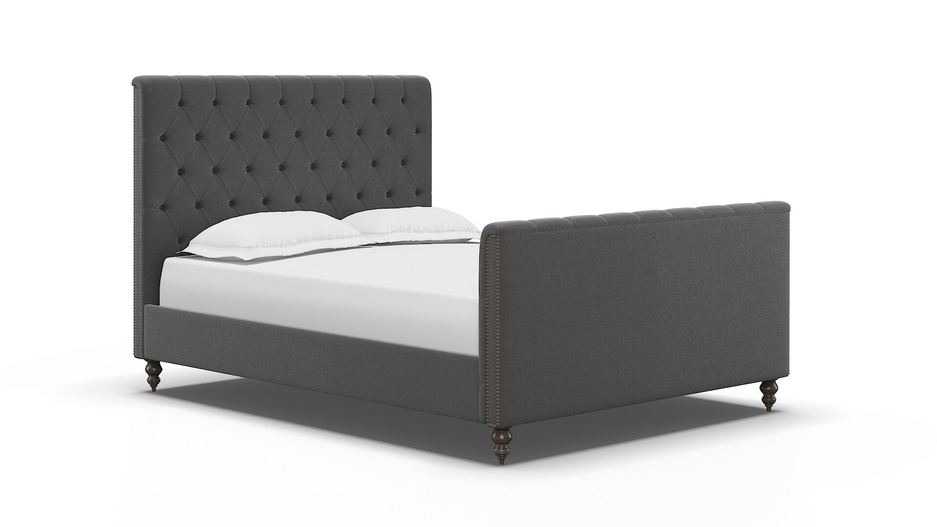 Sophia Rocket Charcoal Bed espresso legs 2