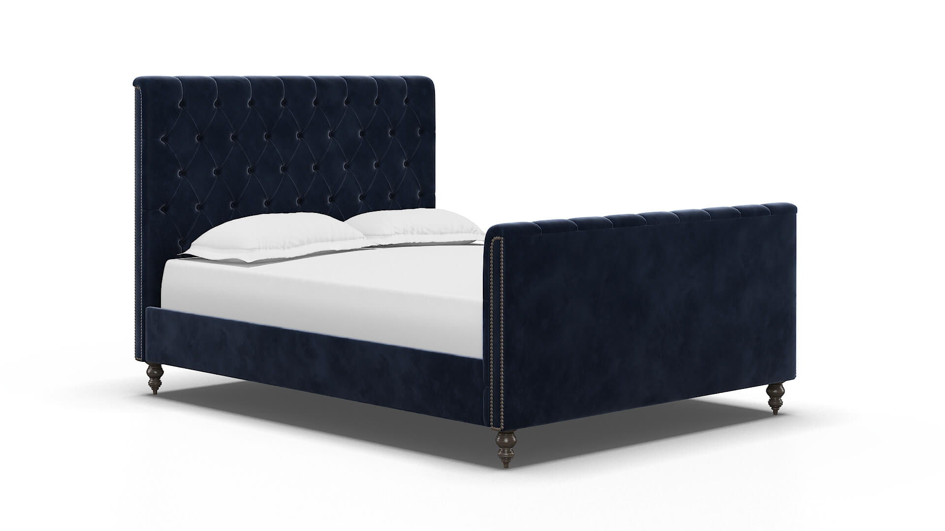 Sophia Royale Cobalt Bed espresso legs 2