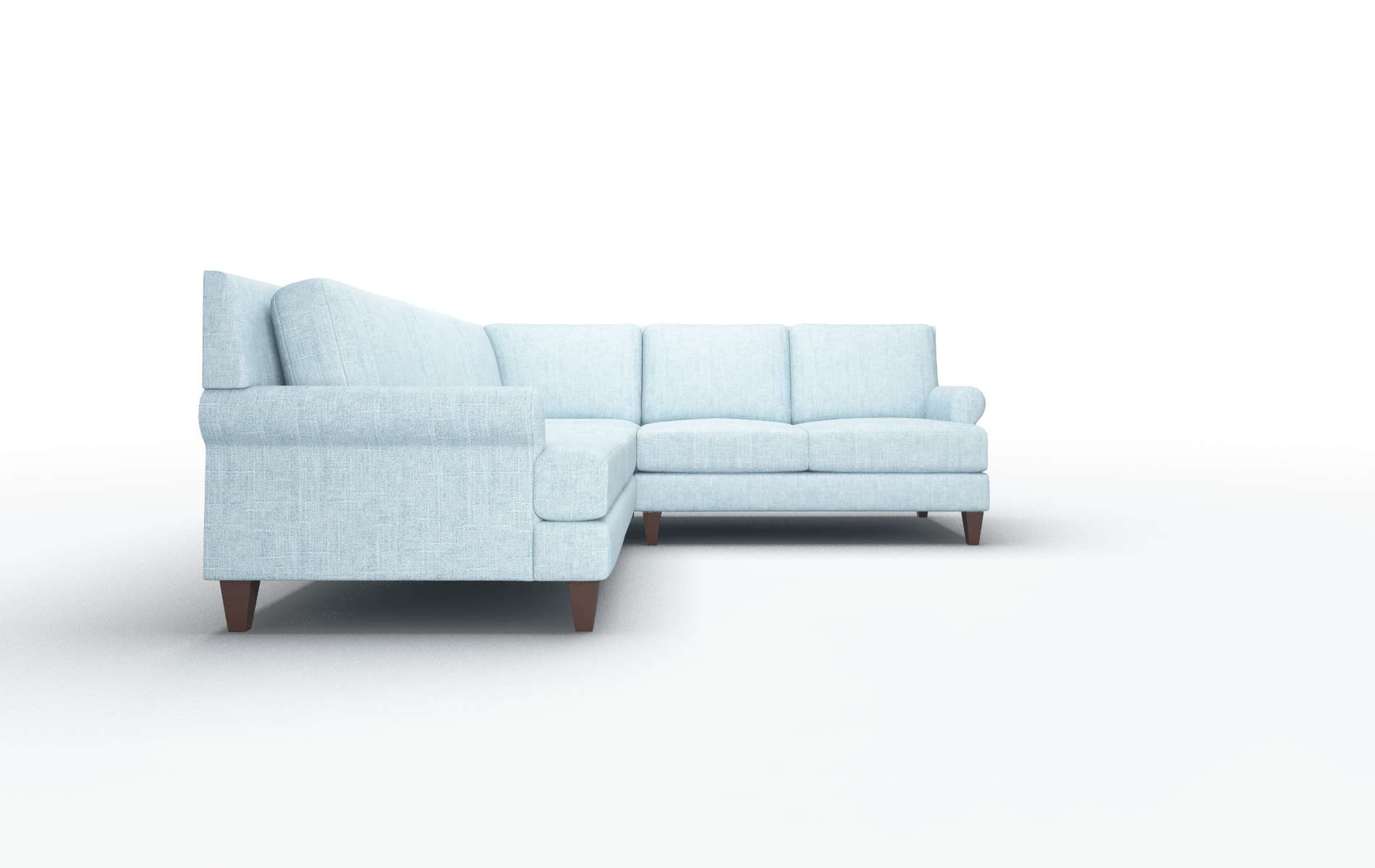 Stockholm Atlas Turquoise Sectional espresso legs 2