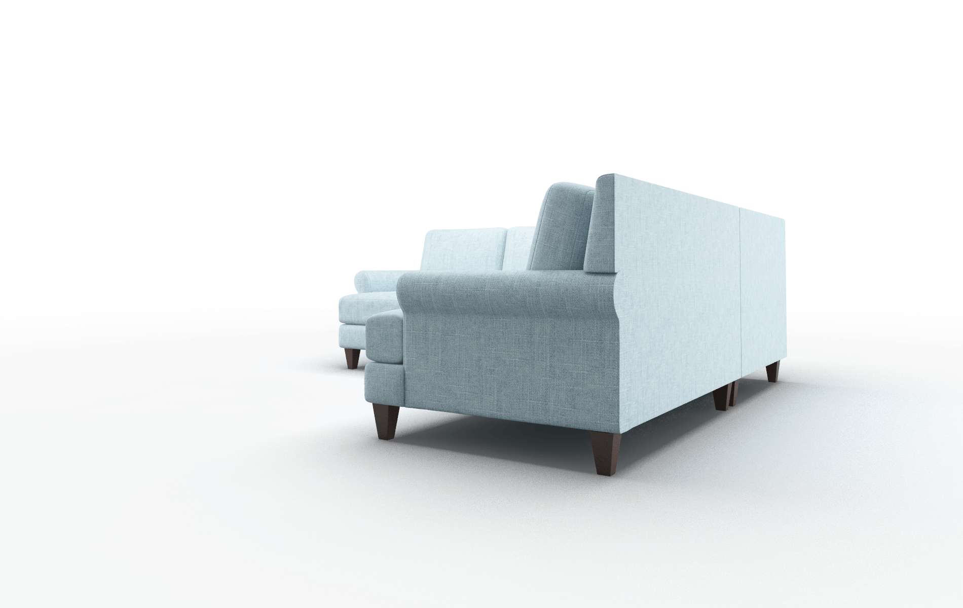 Stockholm Atlas Turquoise Sectional espresso legs 4