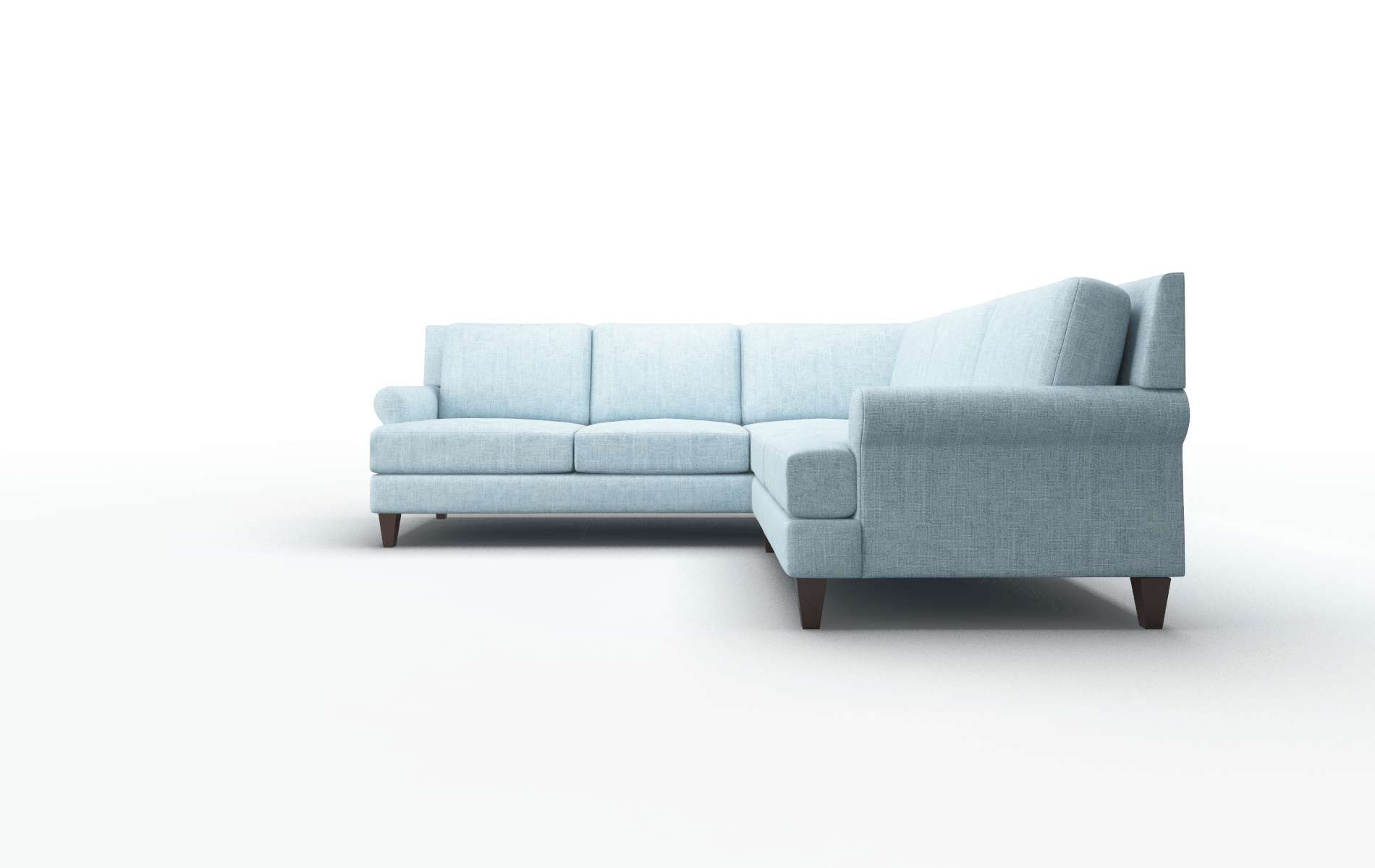 Stockholm Atlas Turquoise Sectional espresso legs 5