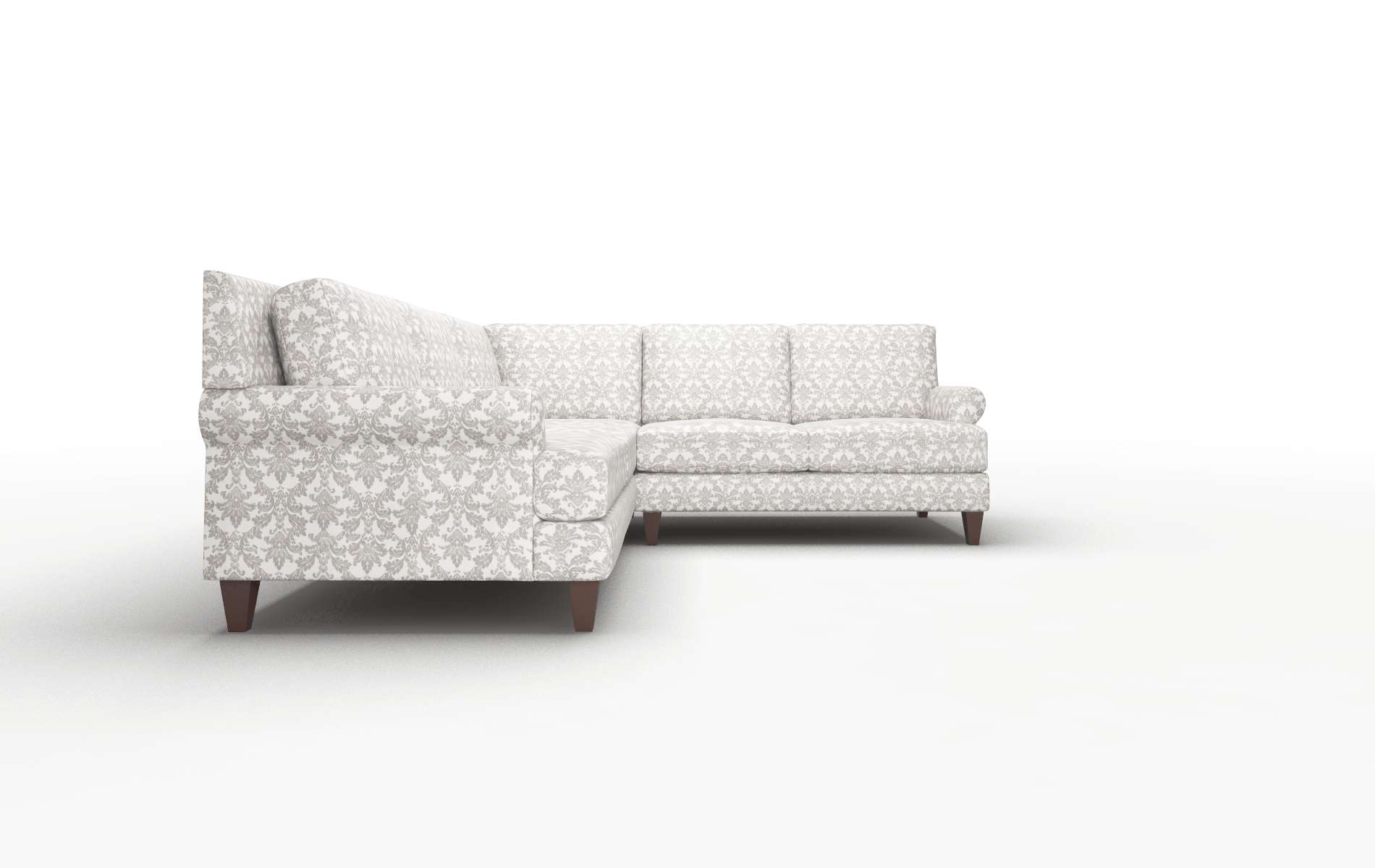 Stockholm Bergamo Dove Sectional espresso legs 2