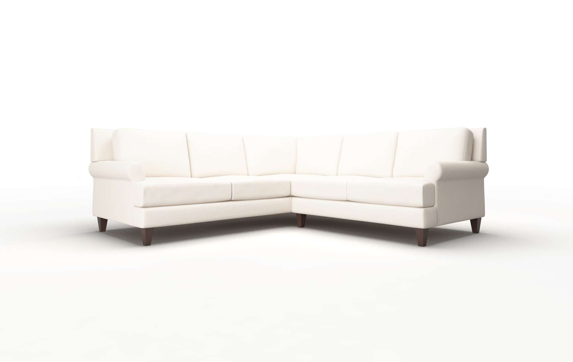 Stockholm Blanche milky Sectional Espresso Legs  1