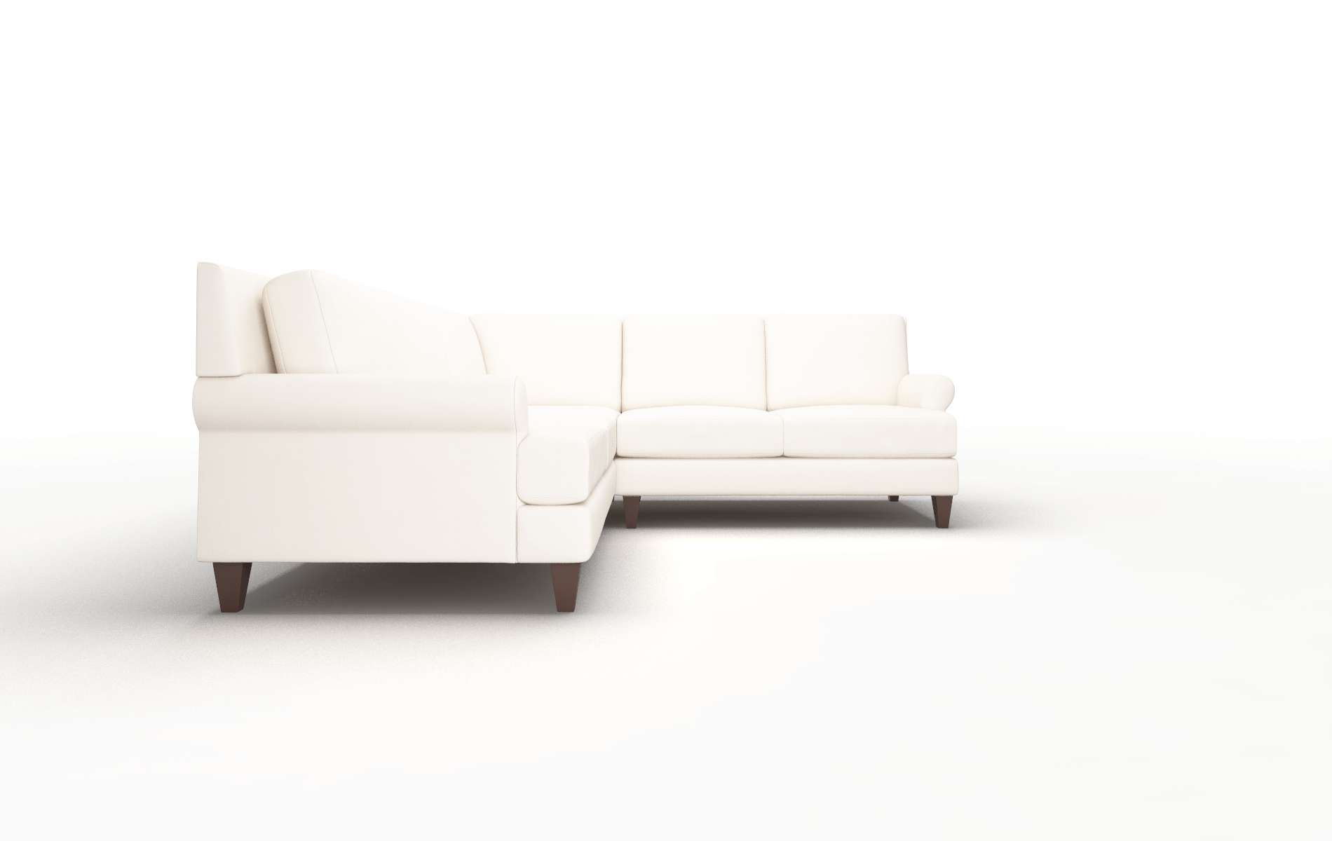 Stockholm Blanche Milky Sectional espresso legs 2