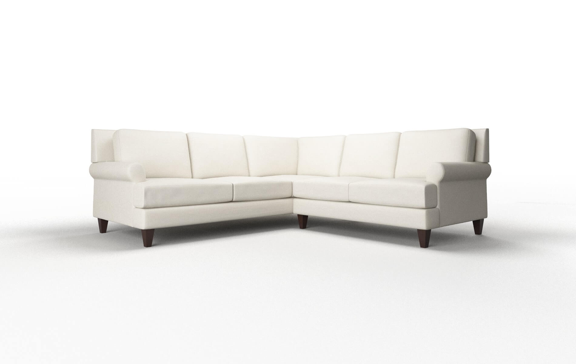 Stockholm Bungalow Ivory Sectional espresso legs 1