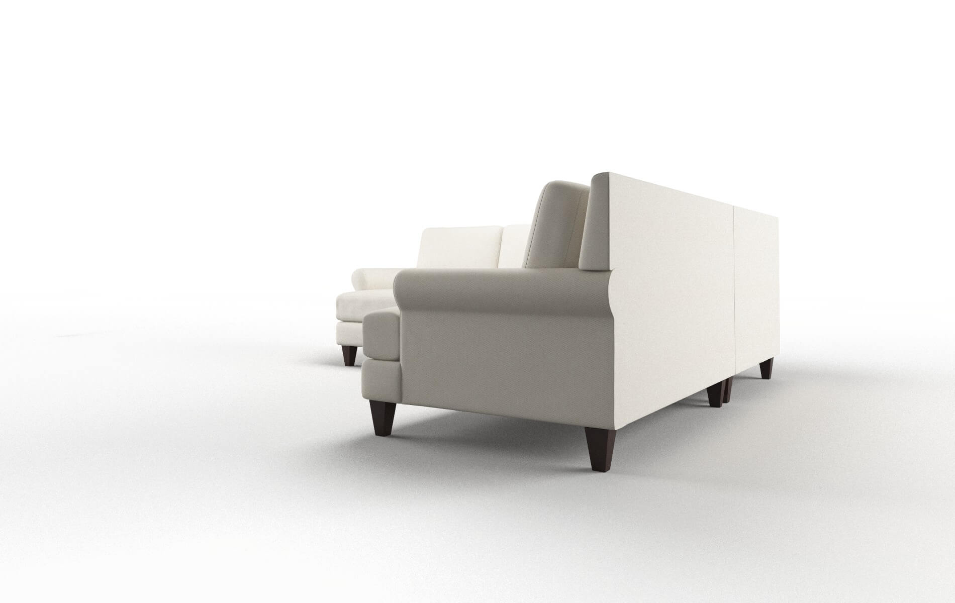 Stockholm Bungalow Ivory Sectional espresso legs 4