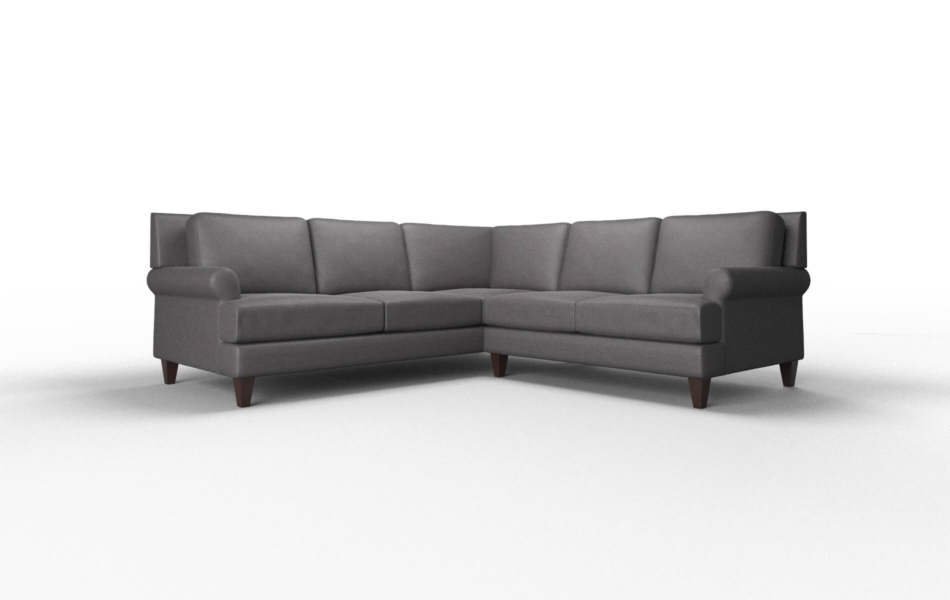 Stockholm Catalina Charcoal Sectional espresso legs 1