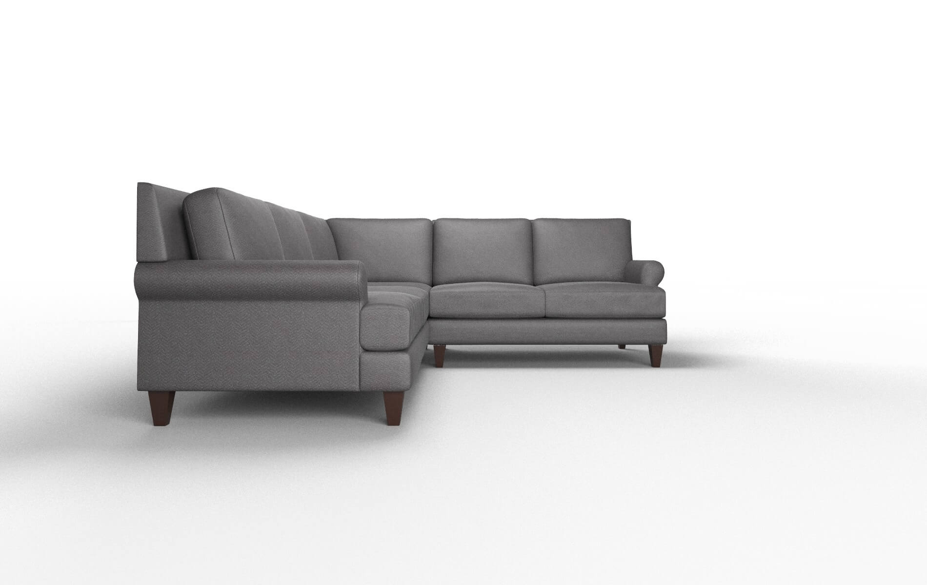 Stockholm Catalina Charcoal Sectional espresso legs 2