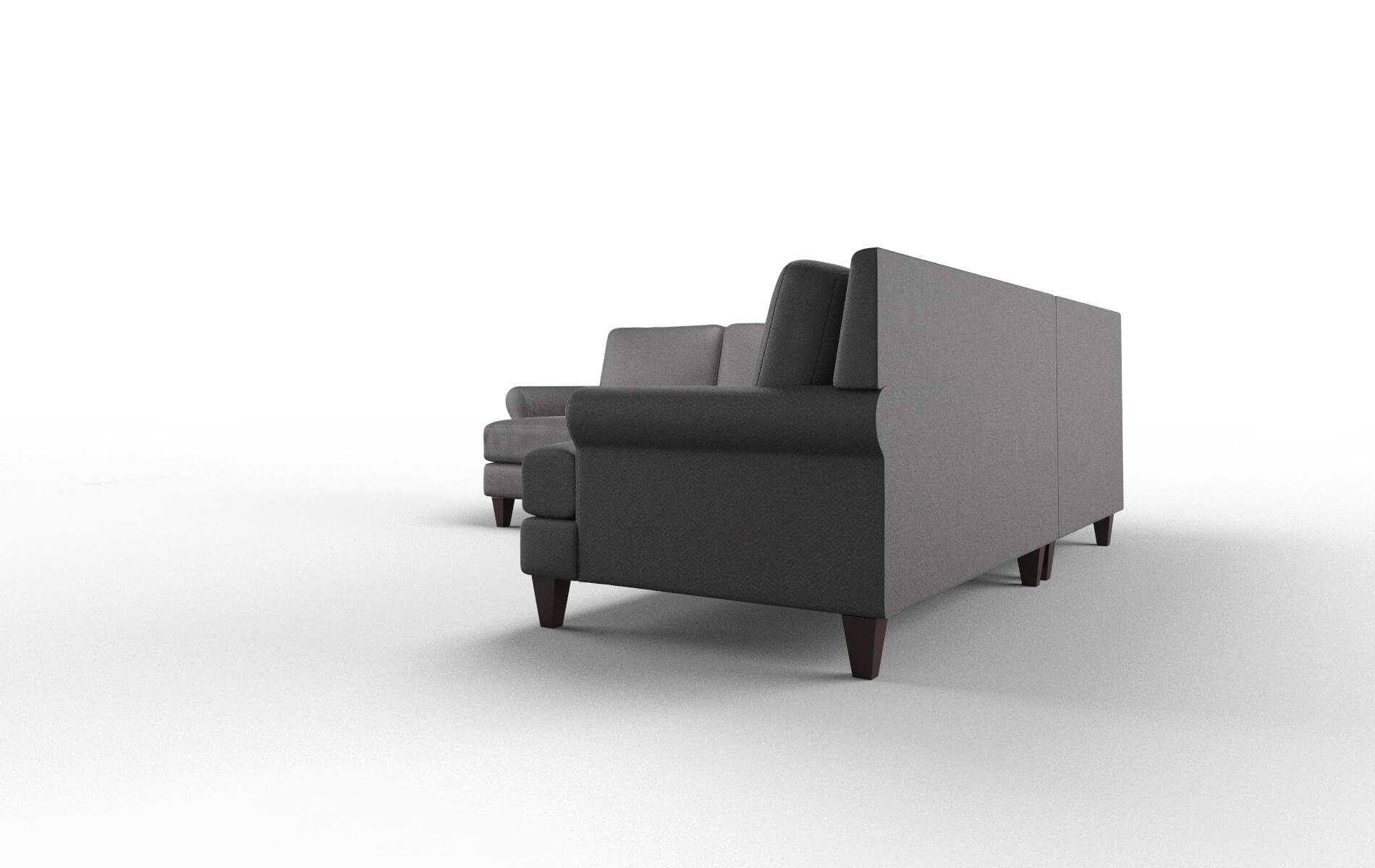 Stockholm Catalina Charcoal Sectional espresso legs 4