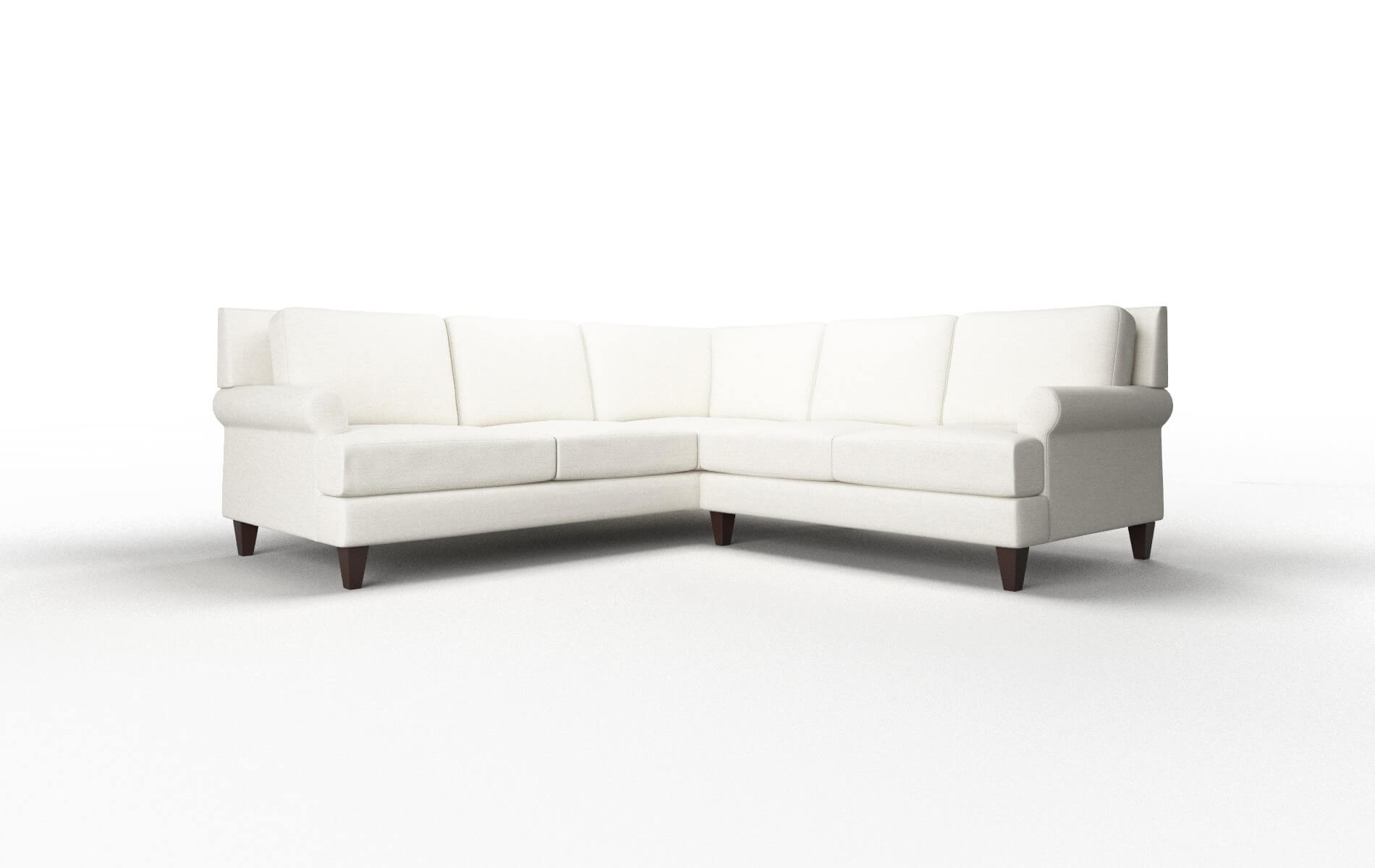 Stockholm Catalina Ivory Sectional espresso legs 1