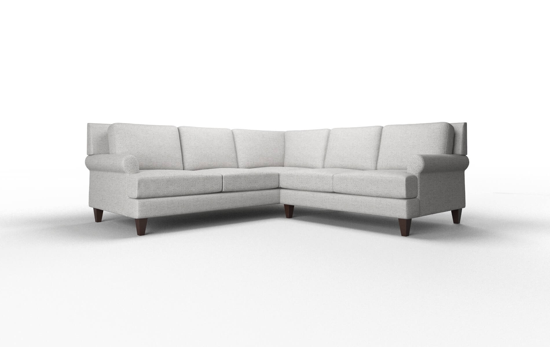 Stockholm Catalina Silver Sectional espresso legs
