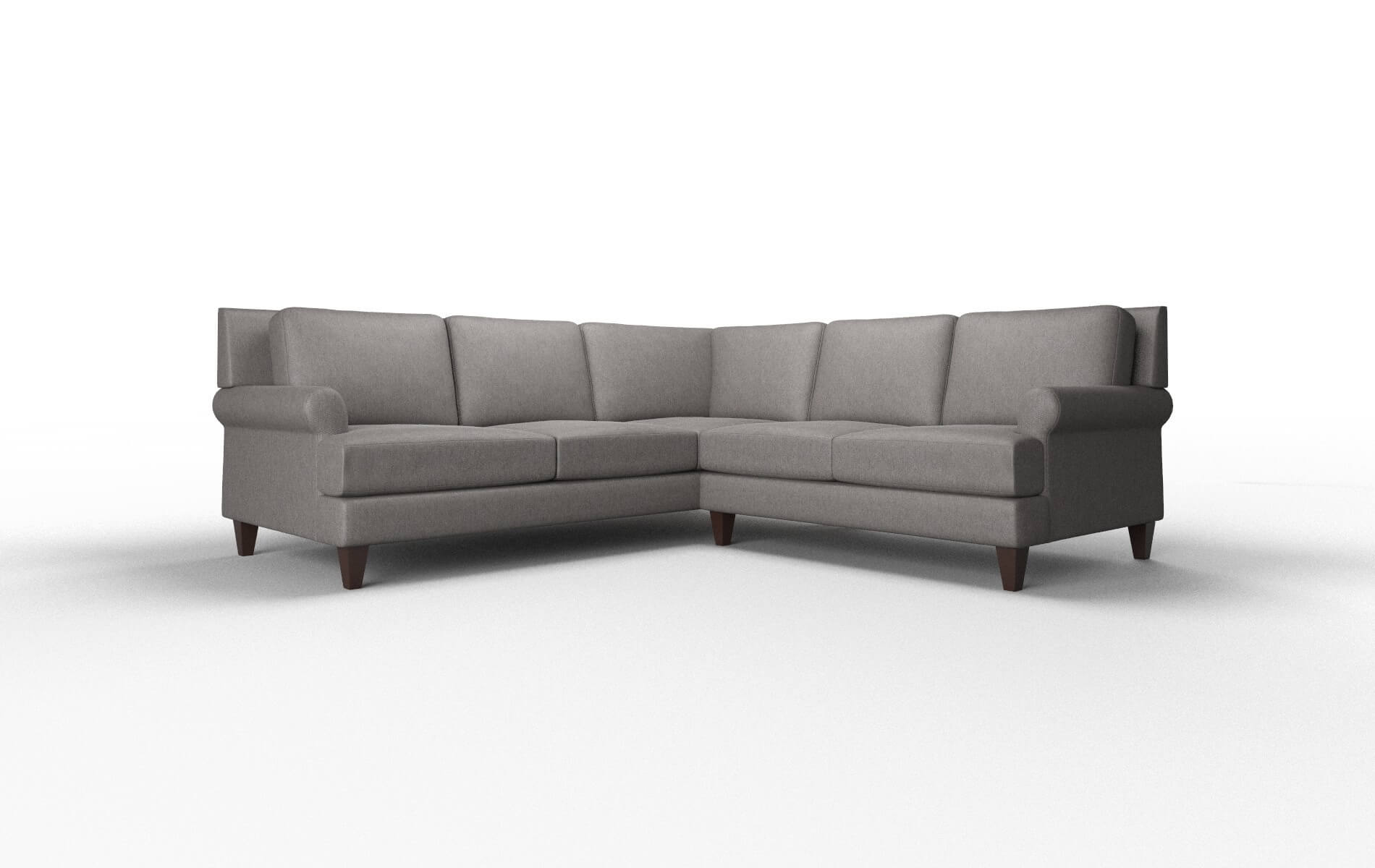 Stockholm Cosmo Charcoal Sectional espresso legs 1
