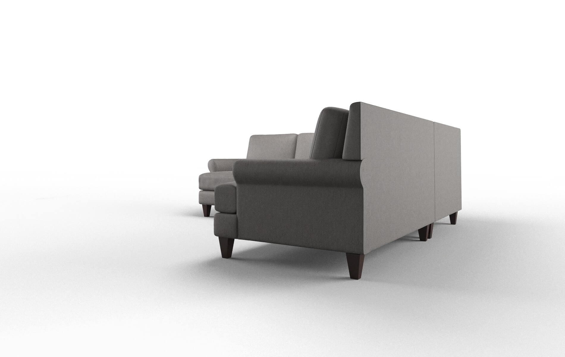 Stockholm Cosmo Charcoal Sectional espresso legs 4