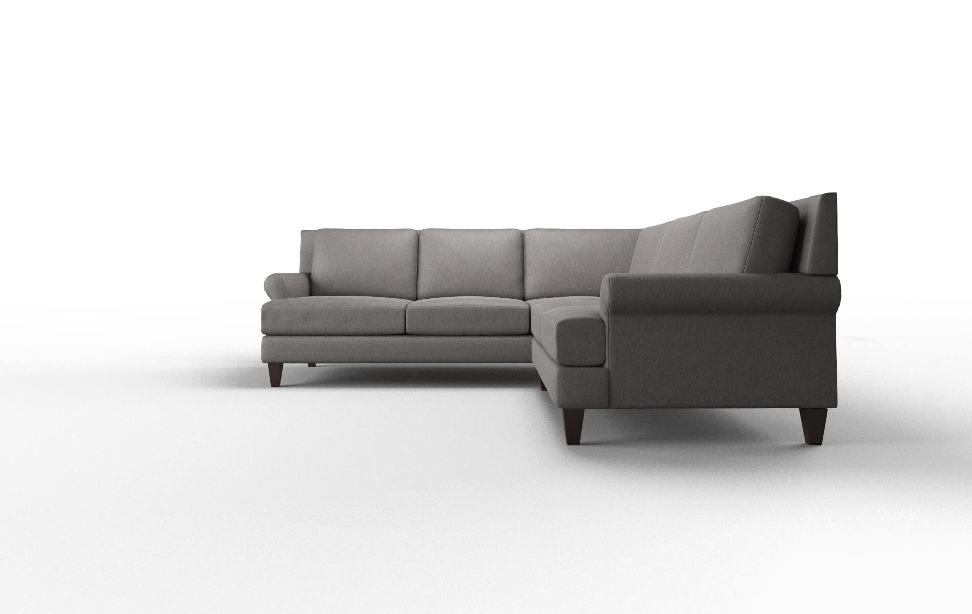 Stockholm Cosmo Charcoal Sectional espresso legs 5