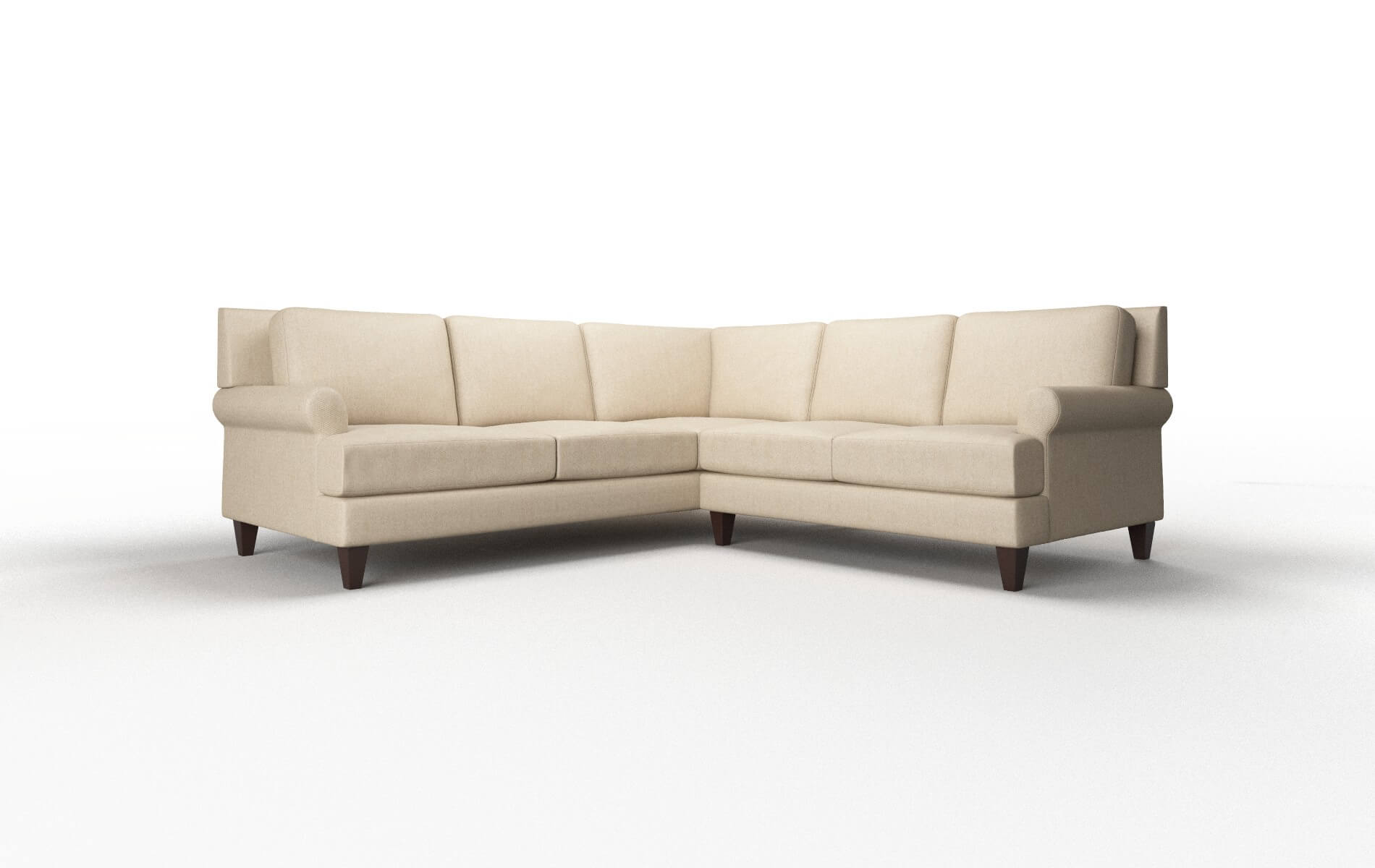 Stockholm Cosmo Fawn Sectional espresso legs 1