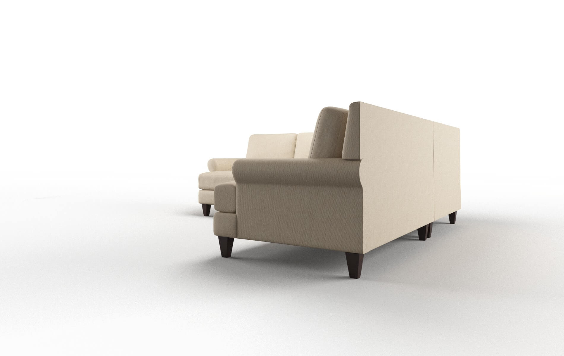 Stockholm Cosmo Fawn Sectional espresso legs 4