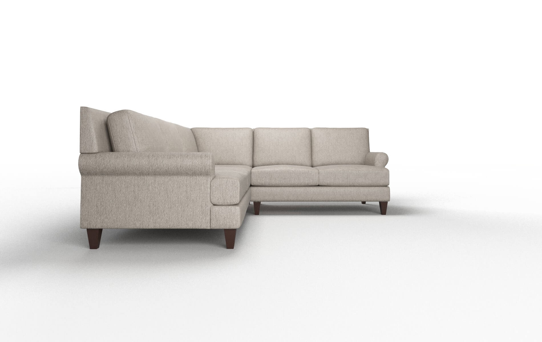 Stockholm Cosmo Taupe Sectional espresso legs 2
