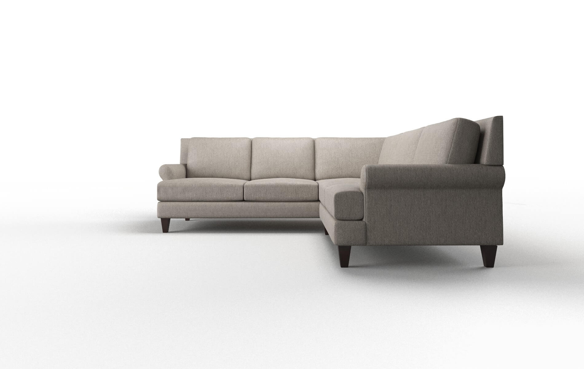 Stockholm Cosmo Taupe Sectional espresso legs 5