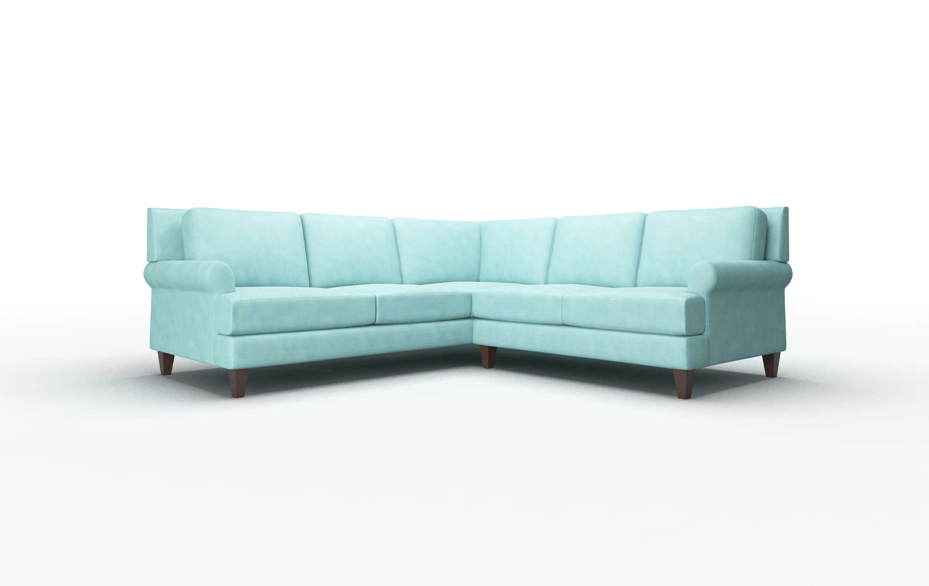 Stockholm Curious Turquoise Sectional espresso legs