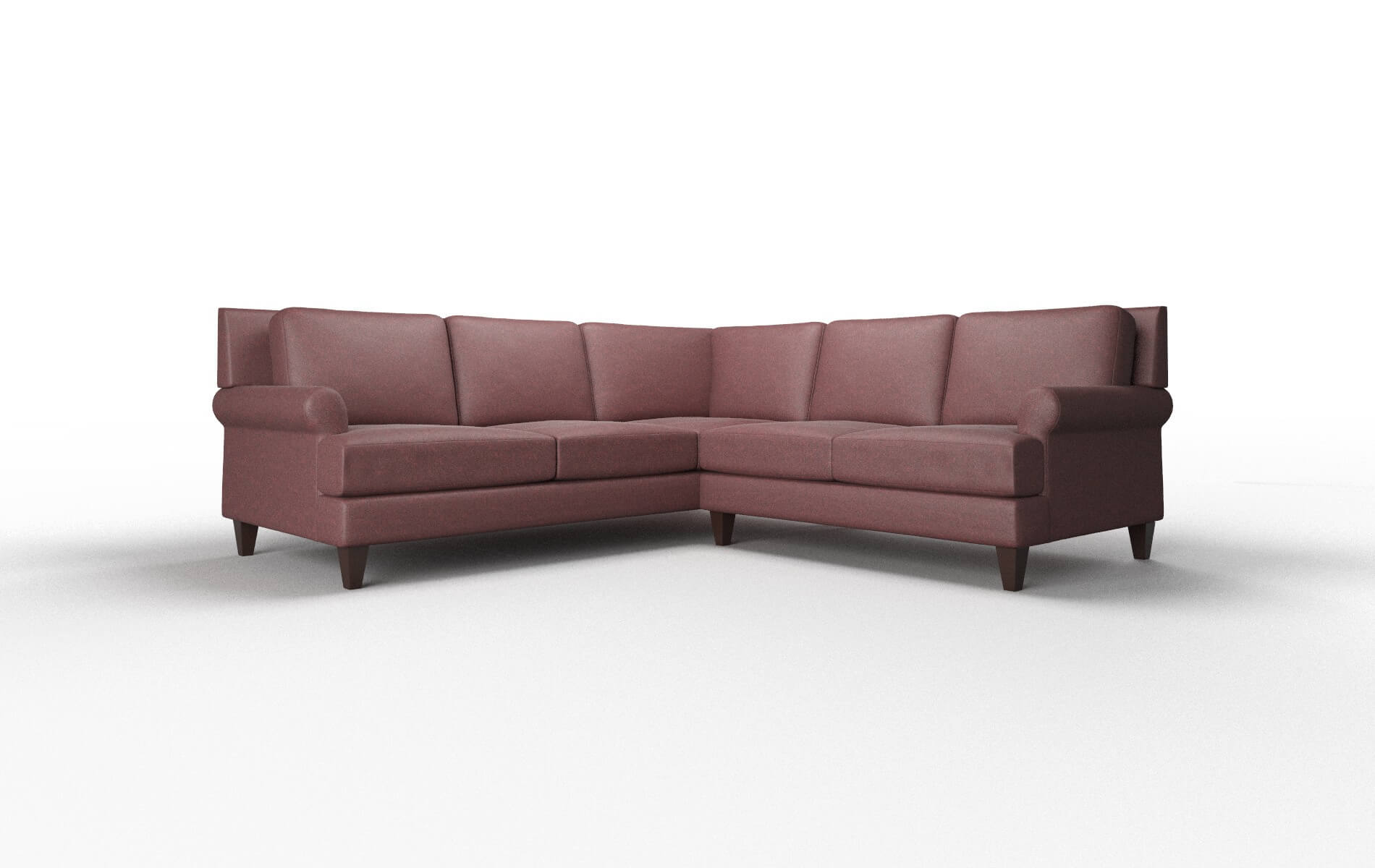 Stockholm Derby Berry Sectional espresso legs 1