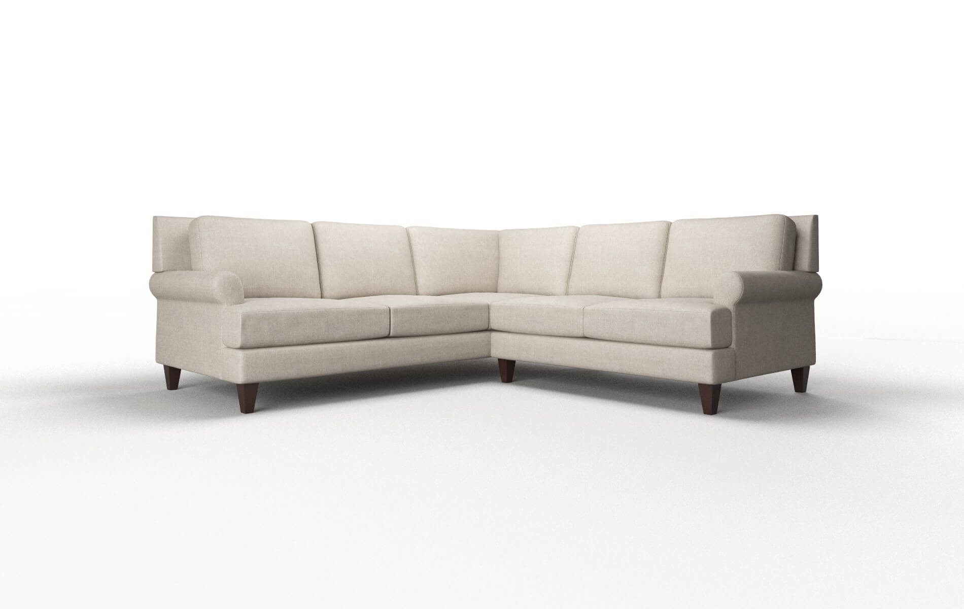 Stockholm Derby Linen Sectional espresso legs 1