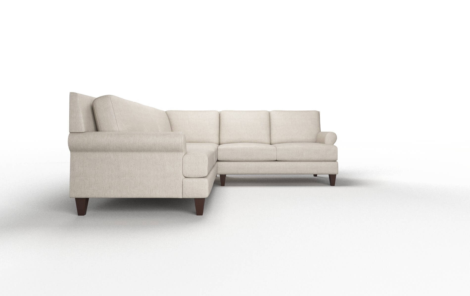Stockholm Derby Linen Sectional espresso legs 2