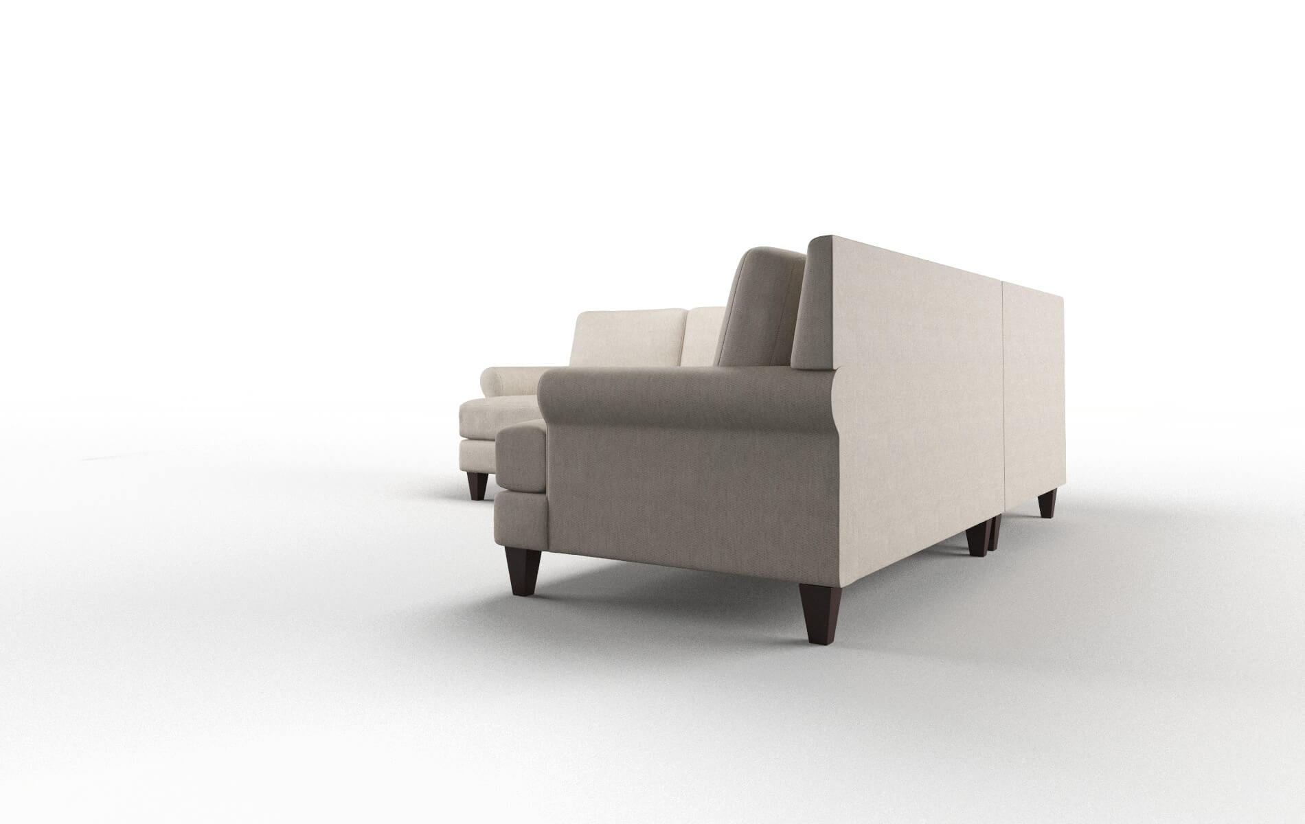 Stockholm Derby Linen Sectional espresso legs 4