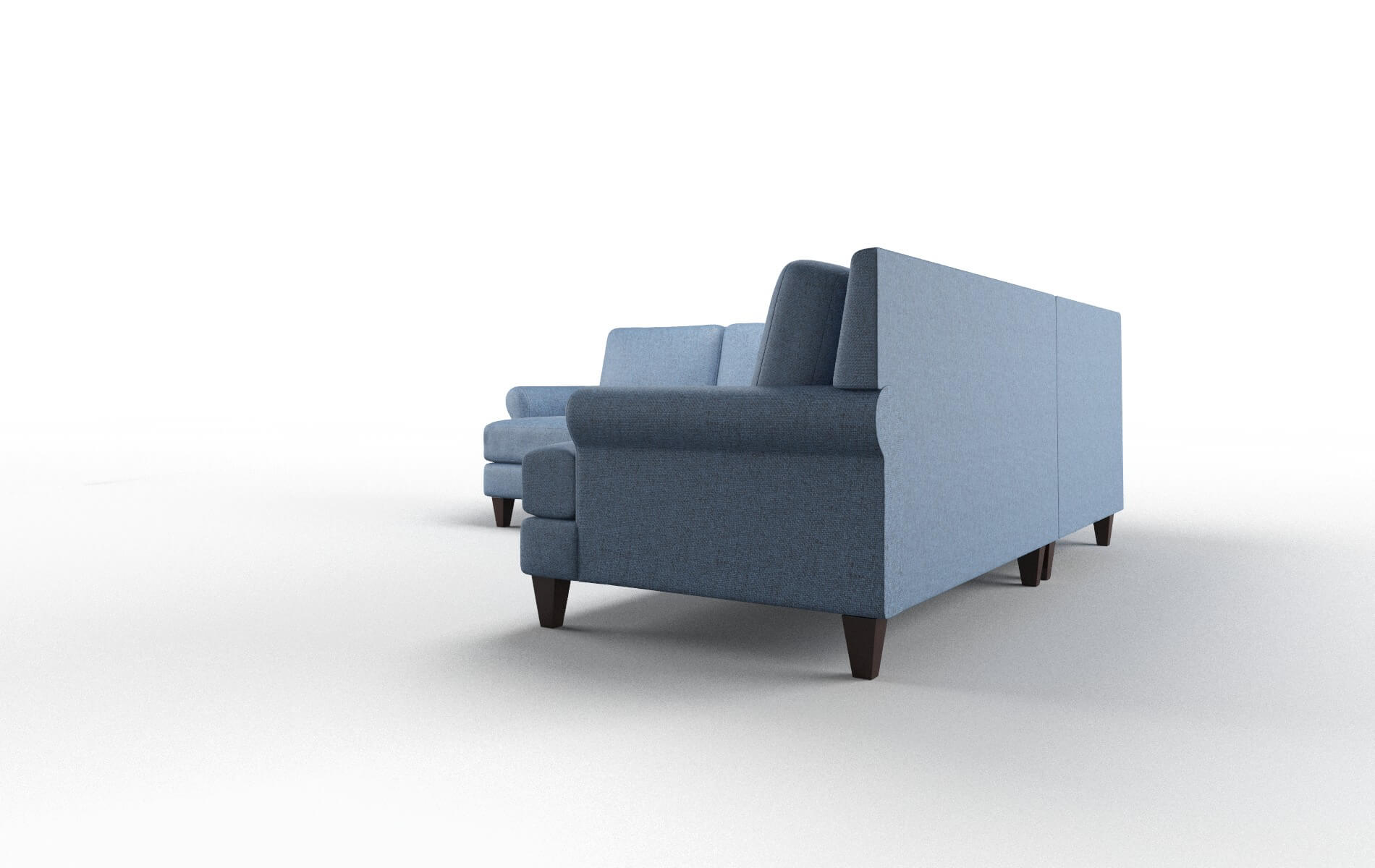 Stockholm Derby Navy Sectional espresso legs 4