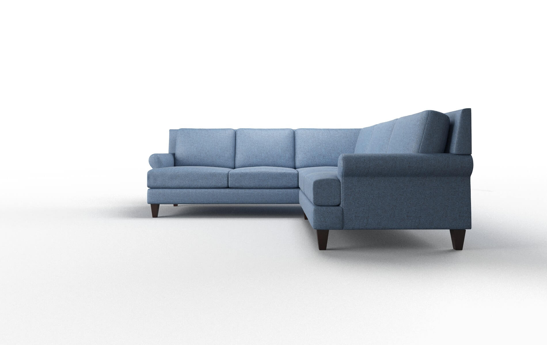Stockholm Derby Navy Sectional espresso legs 5