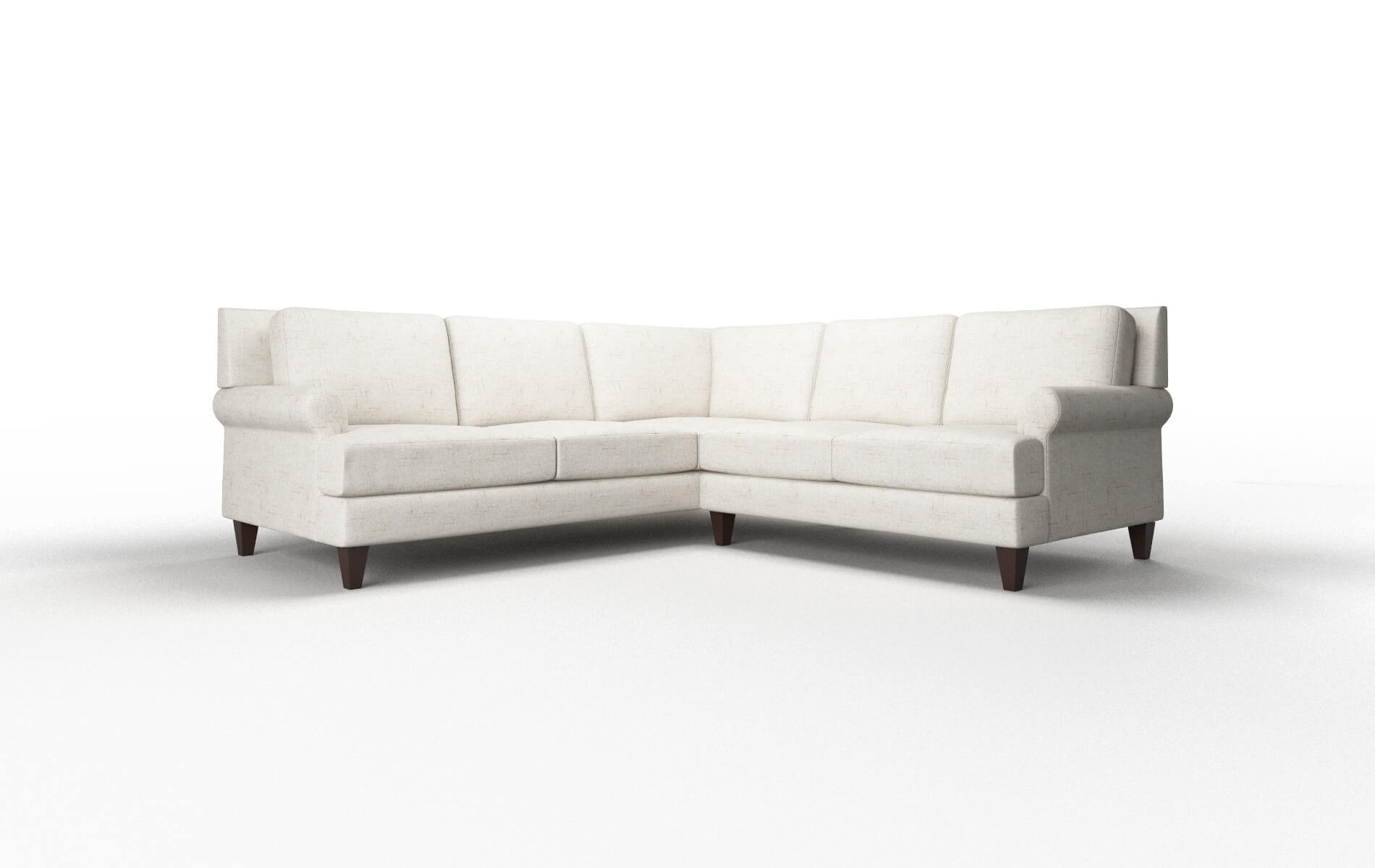 Stockholm Derby Taupe Sectional espresso legs 1