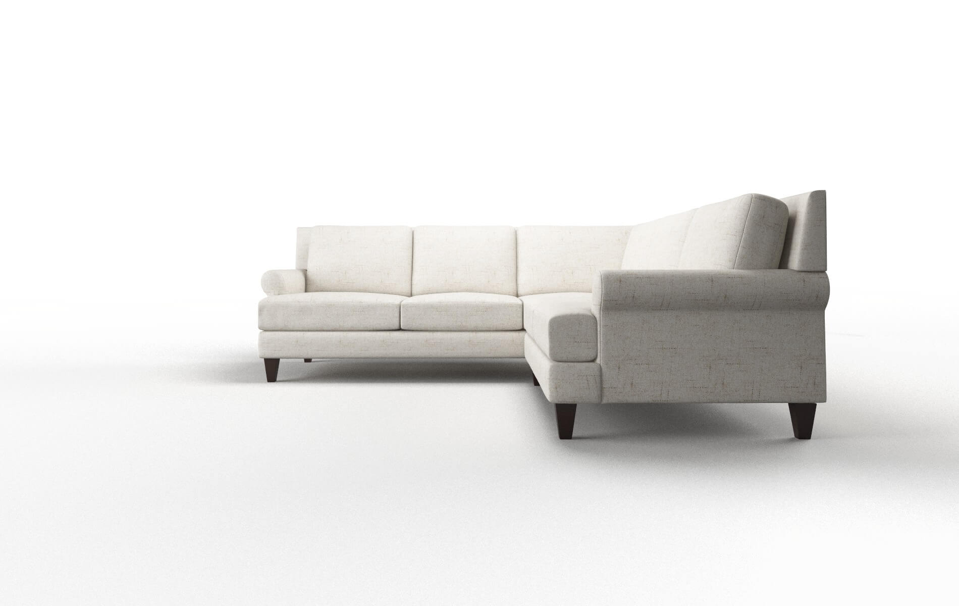 Stockholm Derby Taupe Sectional espresso legs 5