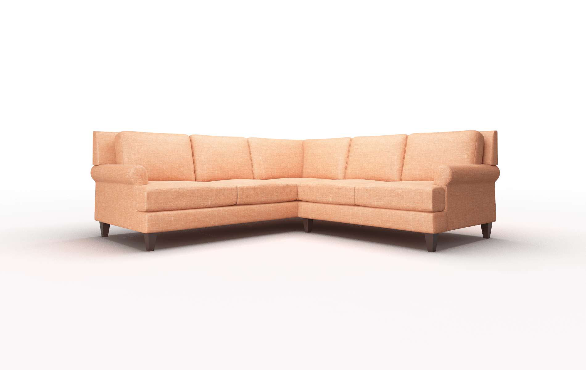 Stockholm Durham Tangerine Sectional espresso legs 1