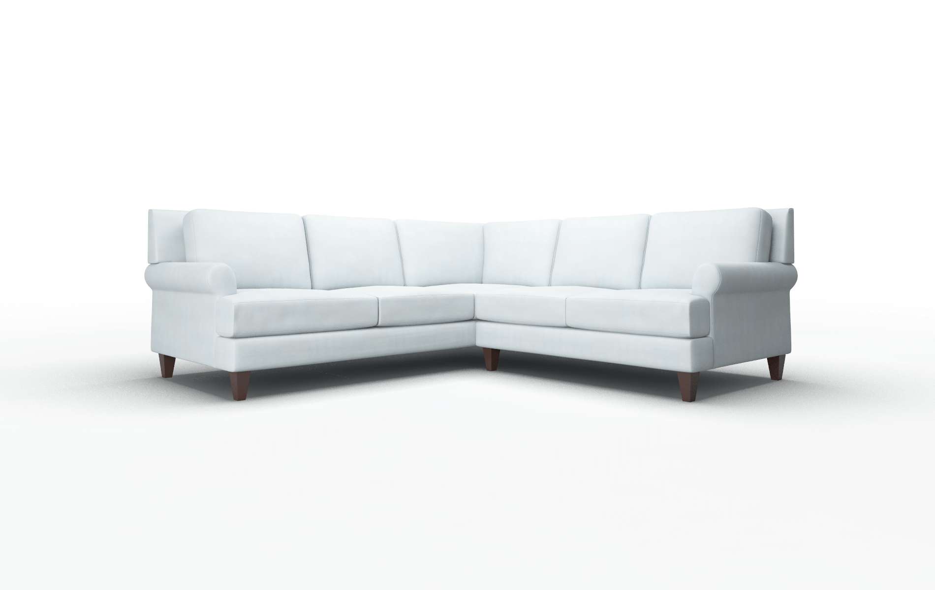 Stockholm Hathaway Aqua Sectional espresso legs 1
