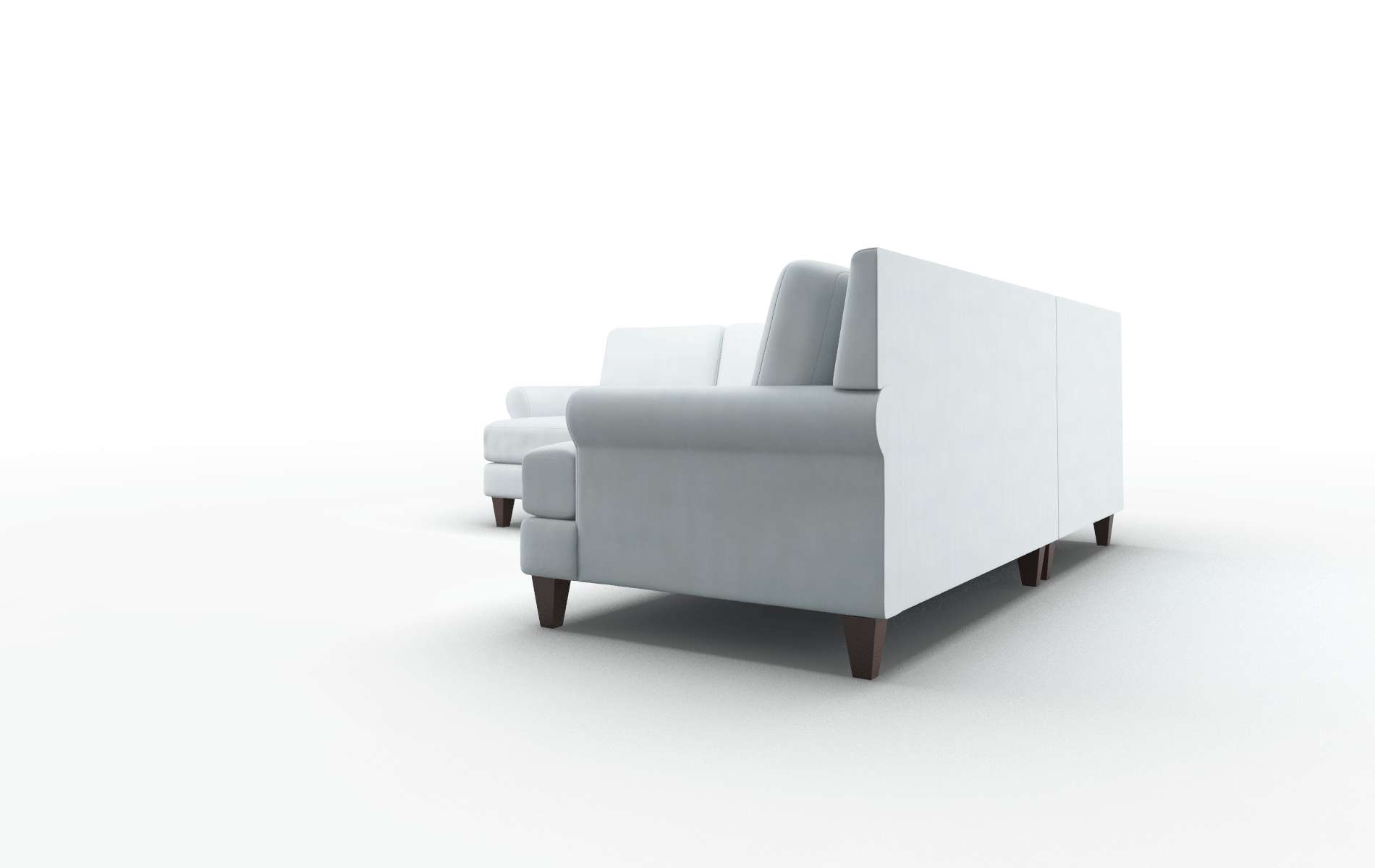 Stockholm Hathaway Aqua Sectional espresso legs 4