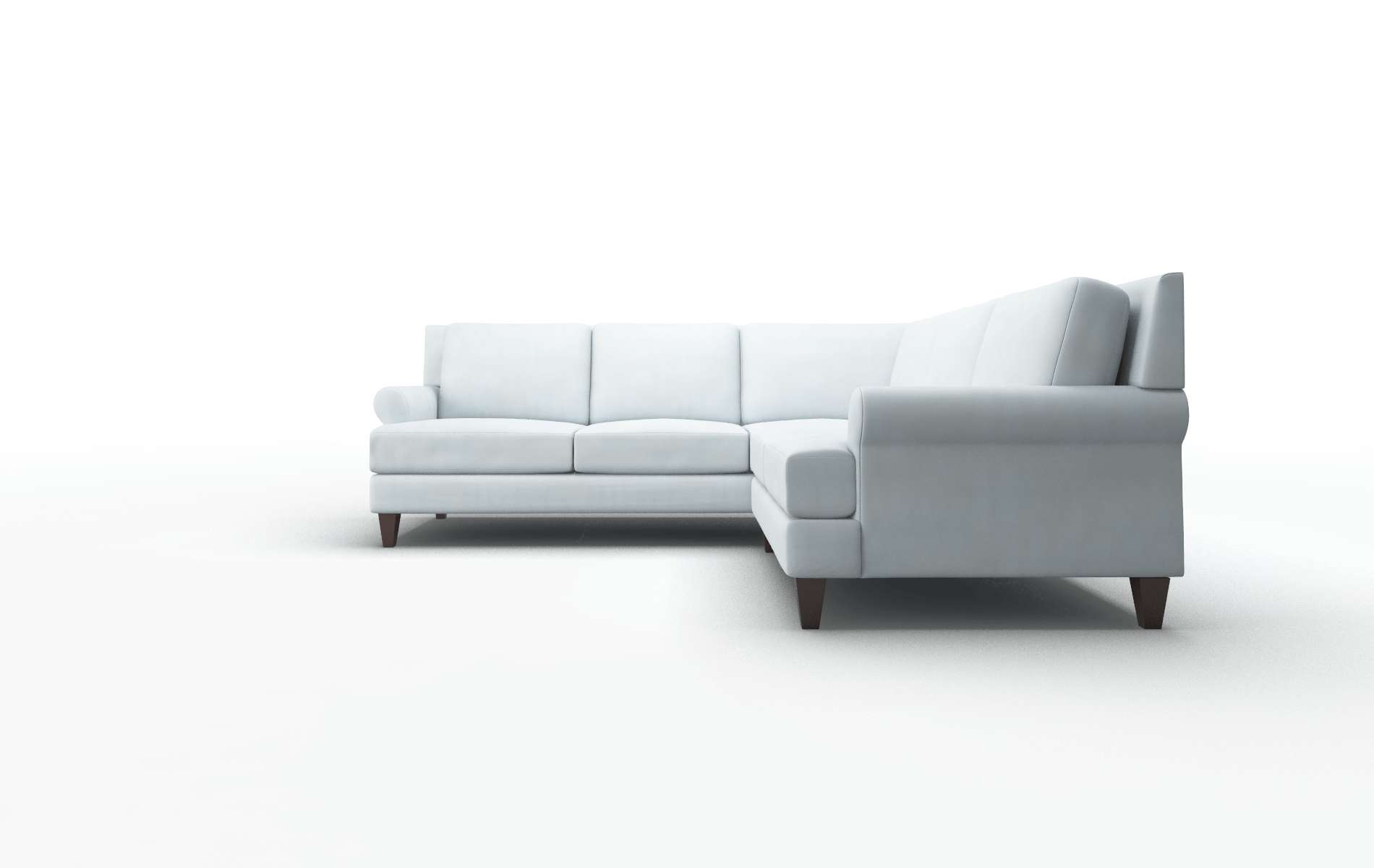 Stockholm Hathaway Aqua Sectional espresso legs 5
